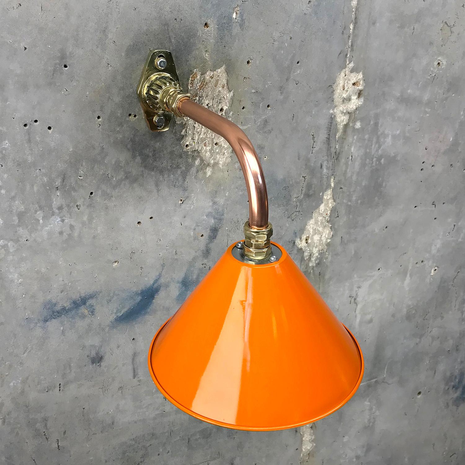 1980s Ex British Army Light Shade / Copper & Brass Cantilever, Custom Colours For Sale 2