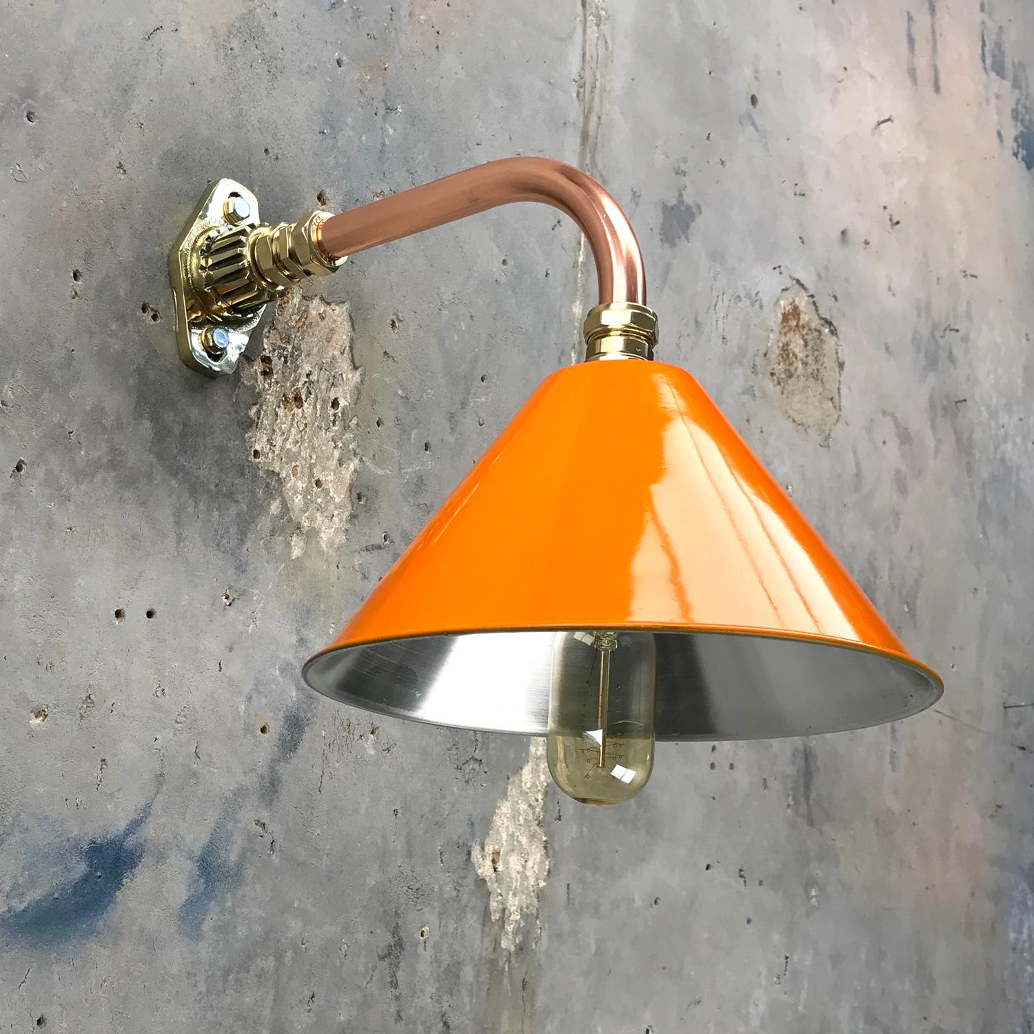 1980s Ex British Army Light Shade / Copper & Brass Cantilever, Custom Colours For Sale 10