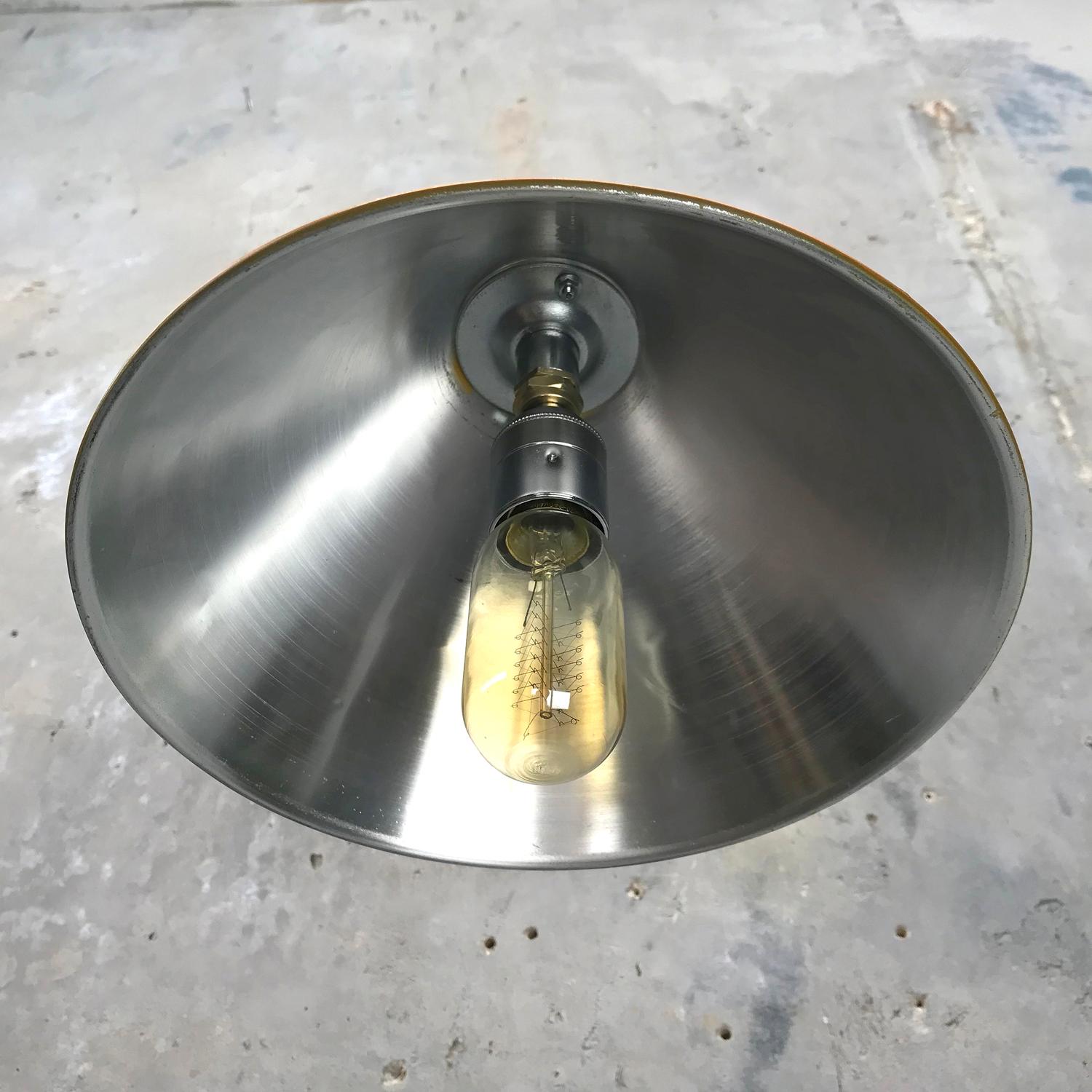 Industrial 1980s Ex British Army Light Shade / Copper & Brass Cantilever, Custom Colours For Sale
