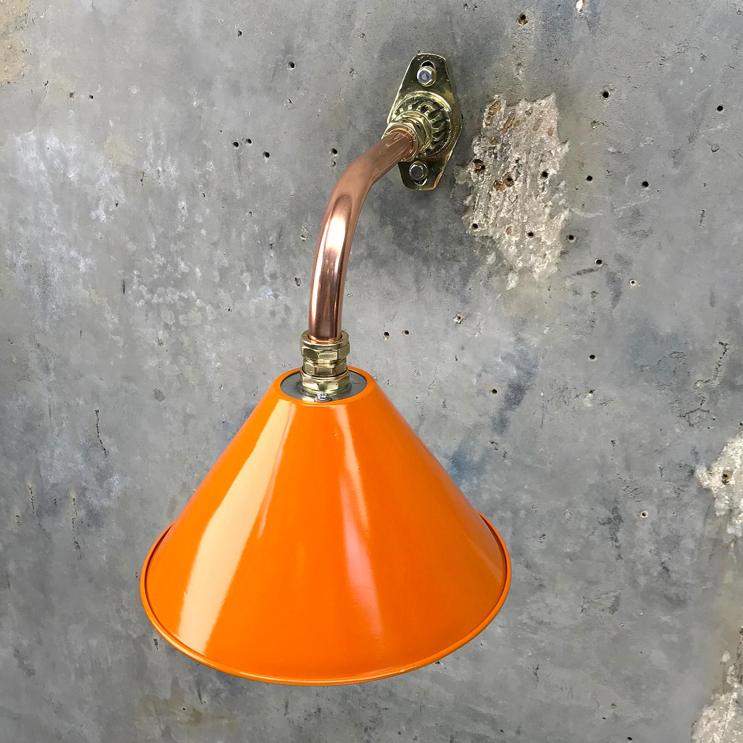 English 1980s Ex British Army Light Shade / Copper & Brass Cantilever, Custom Colours For Sale