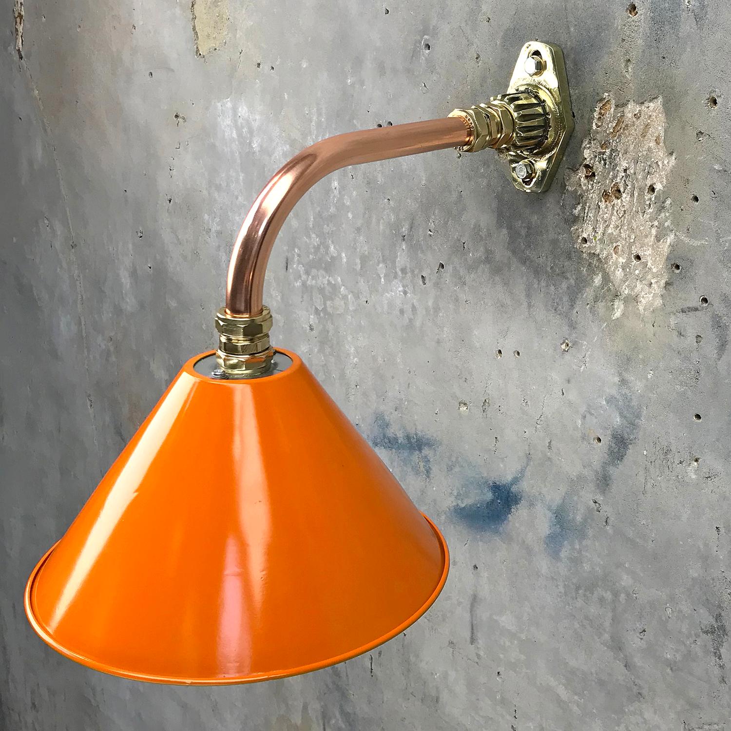 Machine-Made 1980s Ex British Army Light Shade / Copper & Brass Cantilever, Custom Colours For Sale