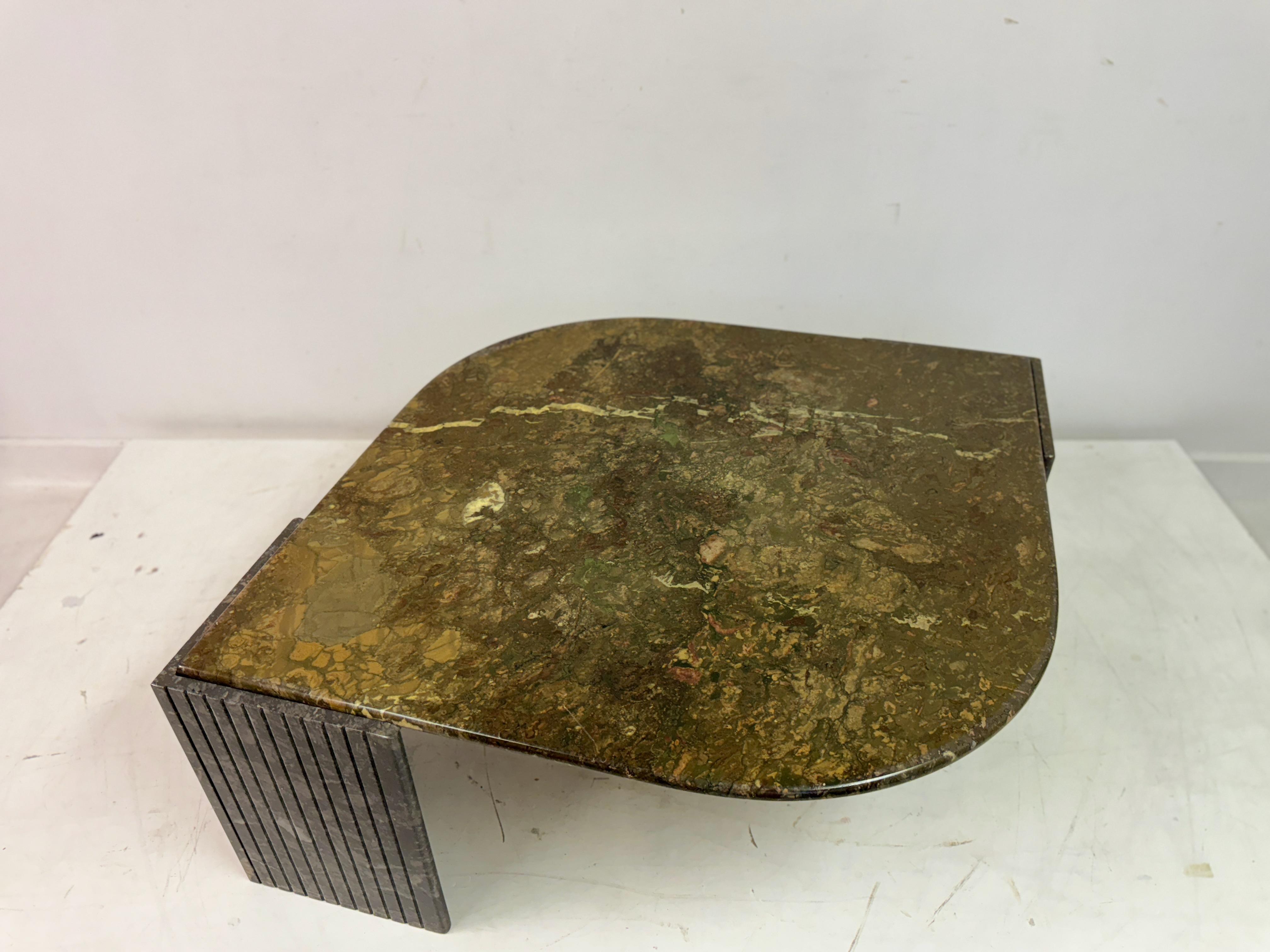 1980s Eye Shaped Marble Coffee Table 4