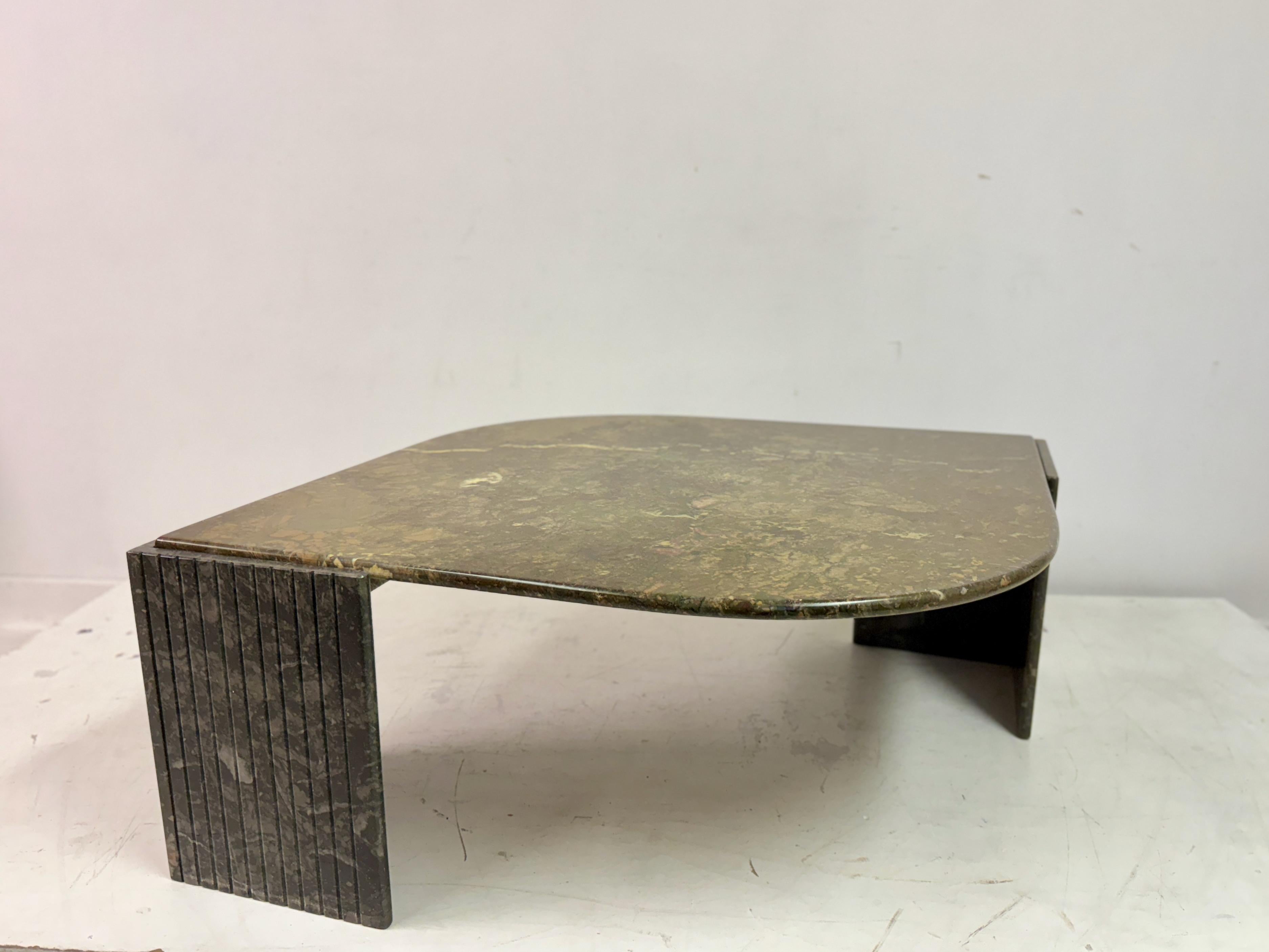 1980s Eye Shaped Marble Coffee Table 5