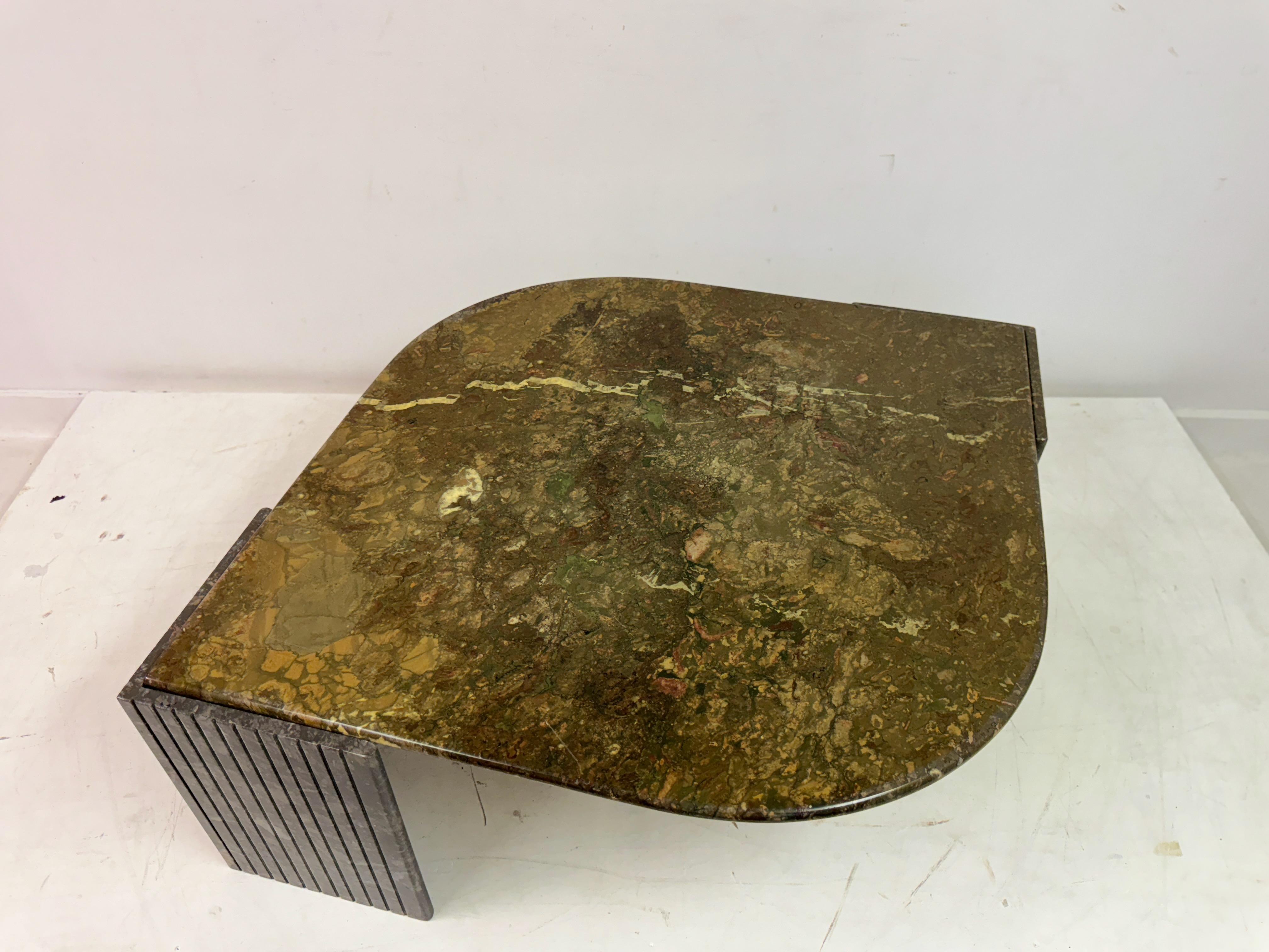 1980s Eye Shaped Marble Coffee Table 6