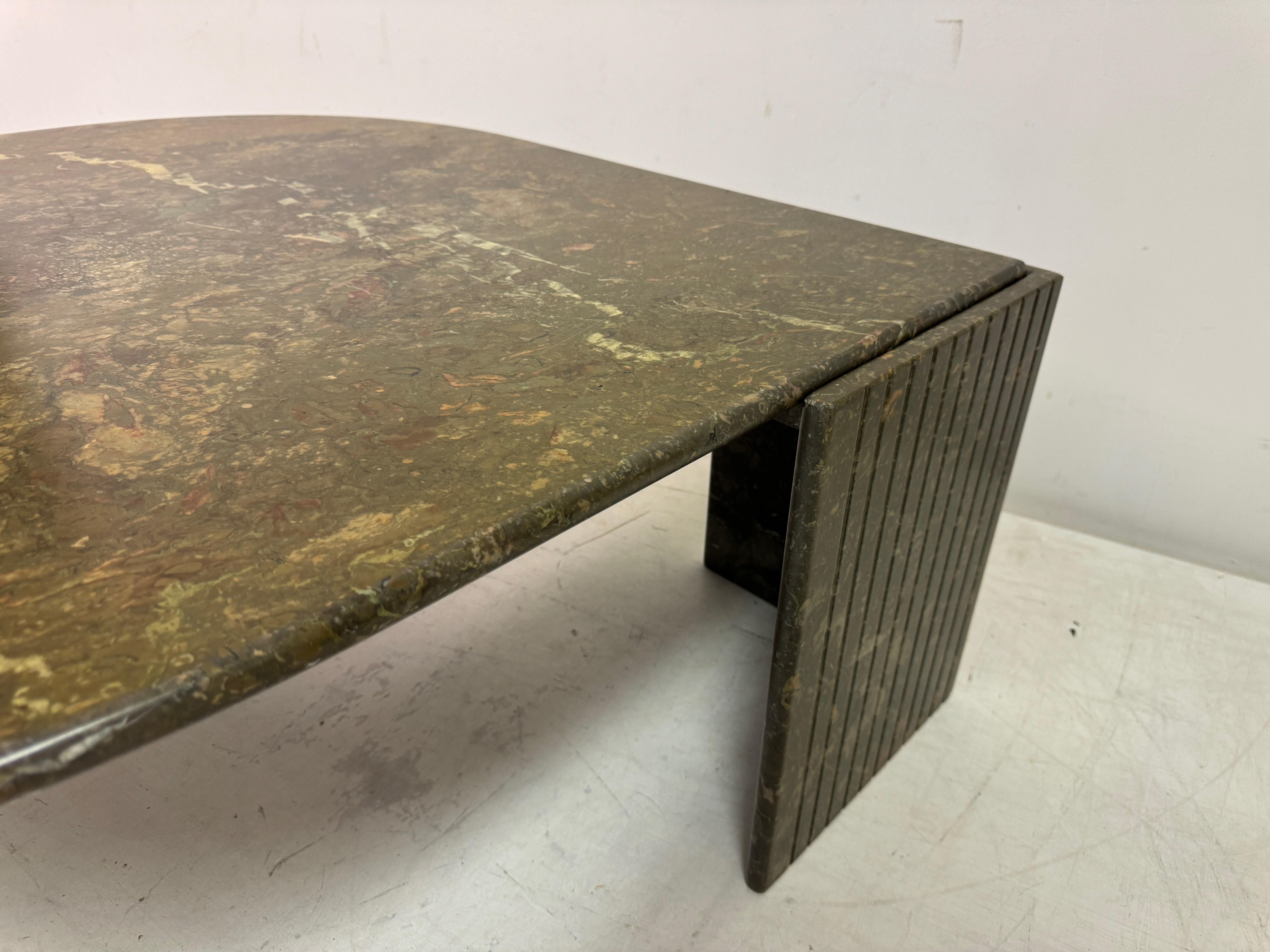 1980s Eye Shaped Marble Coffee Table 7