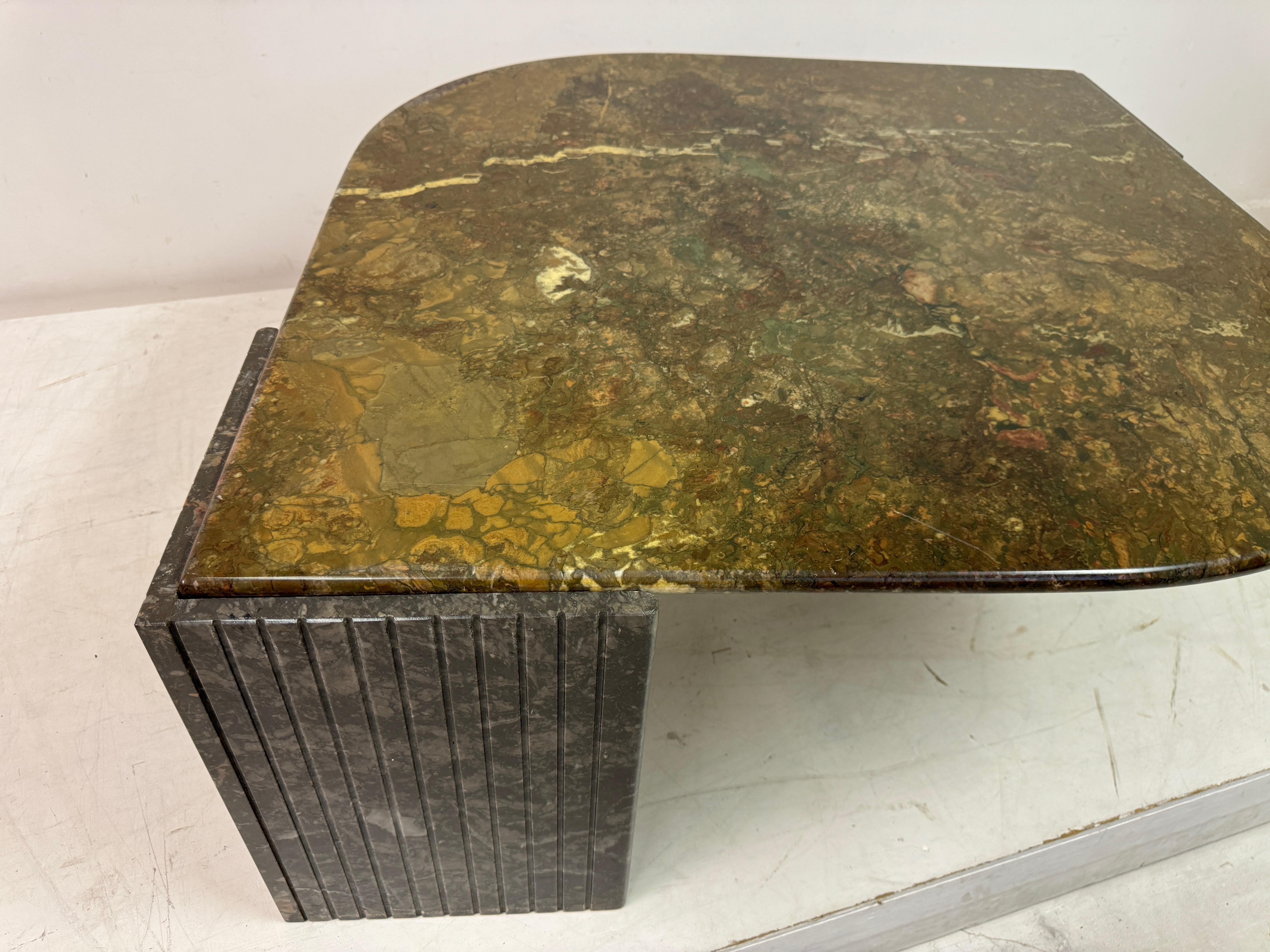 1980s Eye Shaped Marble Coffee Table 8