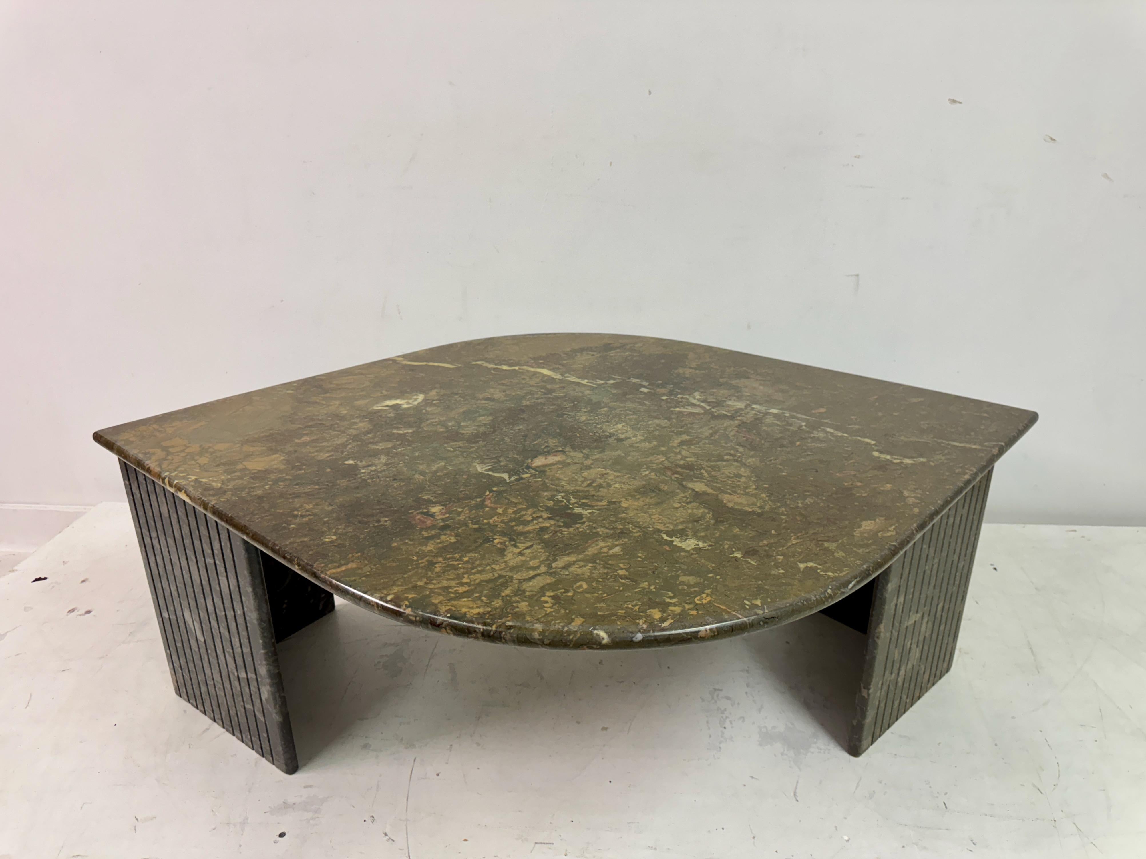 1980s Eye Shaped Marble Coffee Table 9