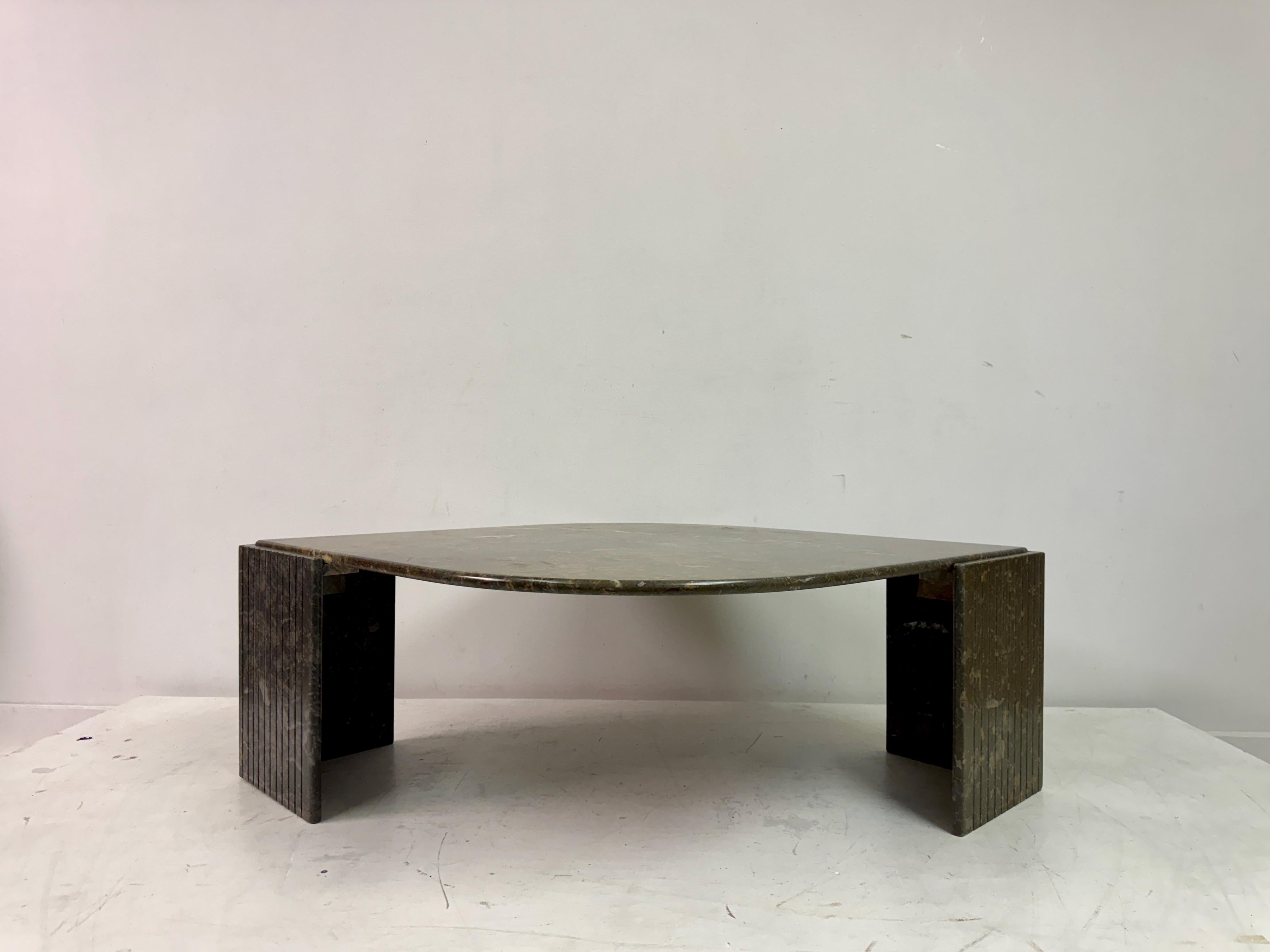 Italian 1980s Eye Shaped Marble Coffee Table