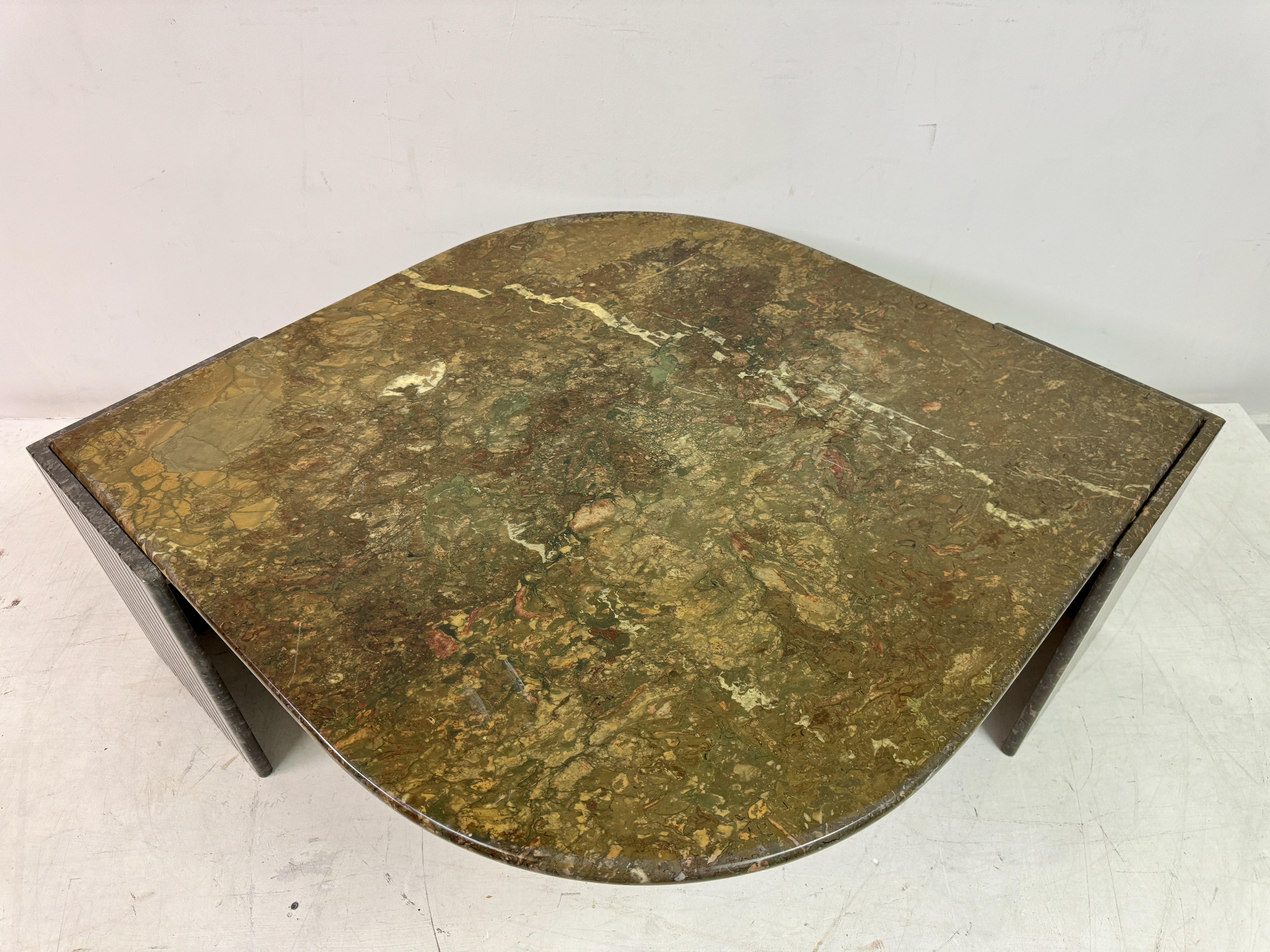 20th Century 1980s Eye Shaped Marble Coffee Table