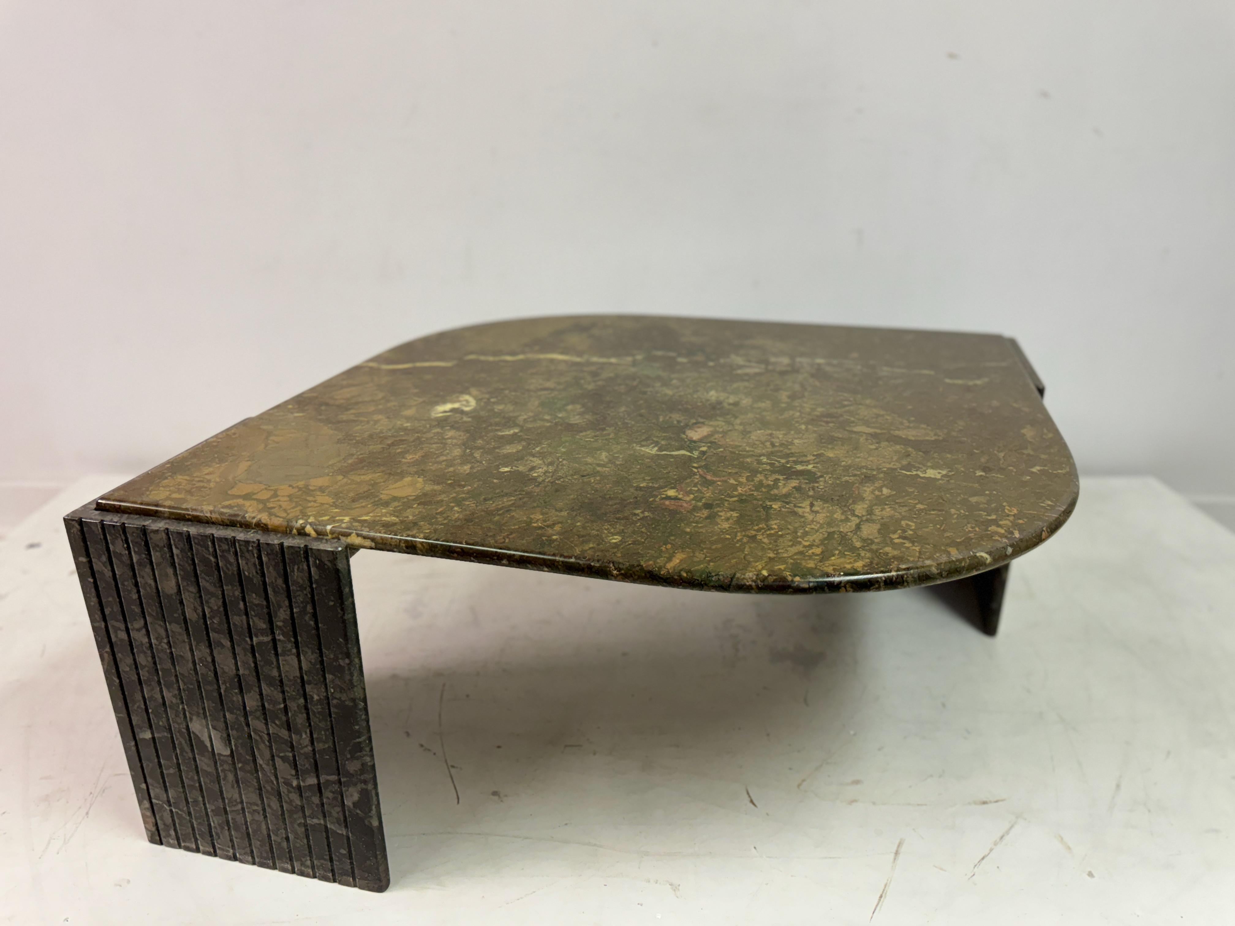 1980s Eye Shaped Marble Coffee Table 2
