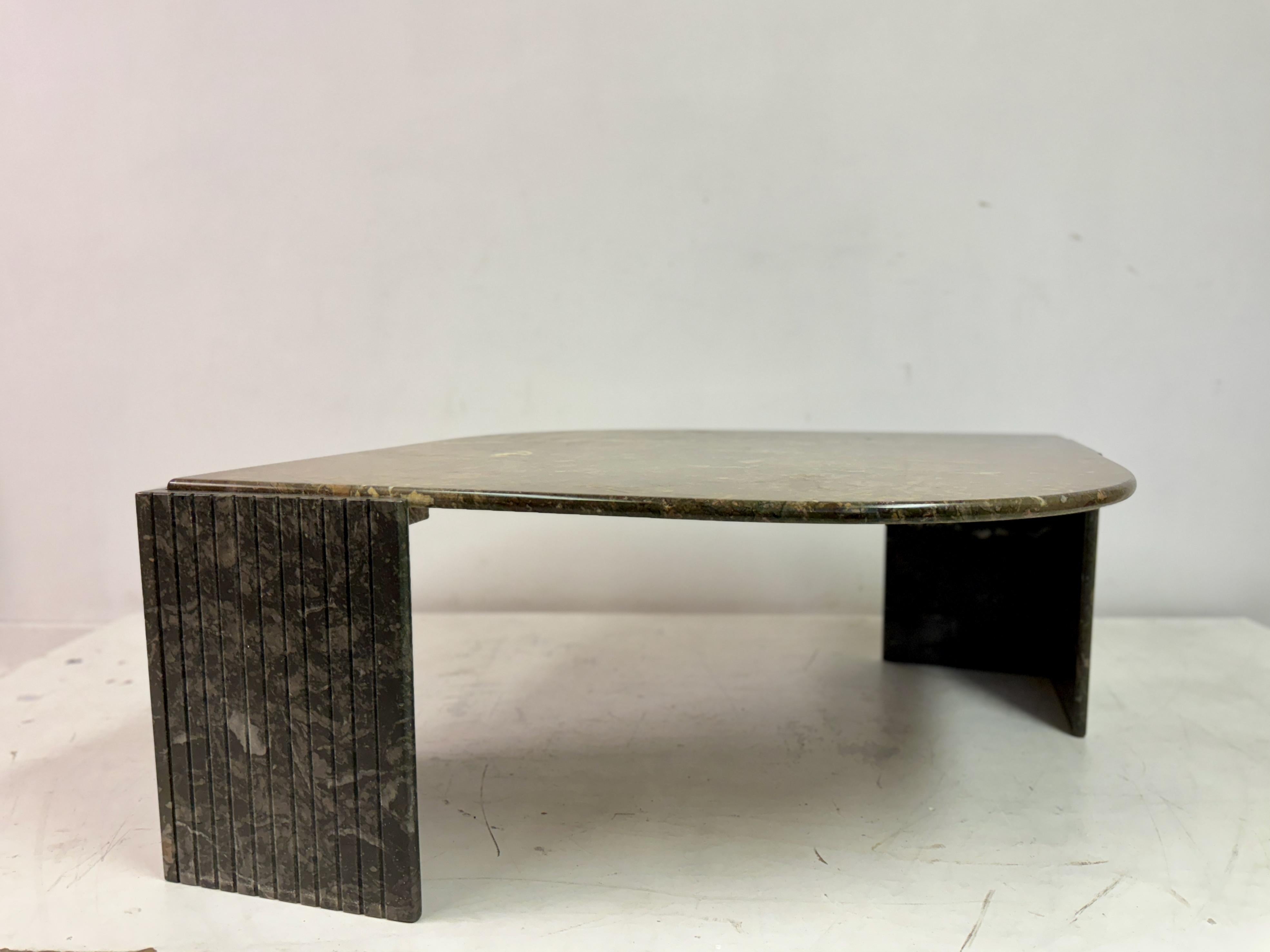 1980s Eye Shaped Marble Coffee Table 3