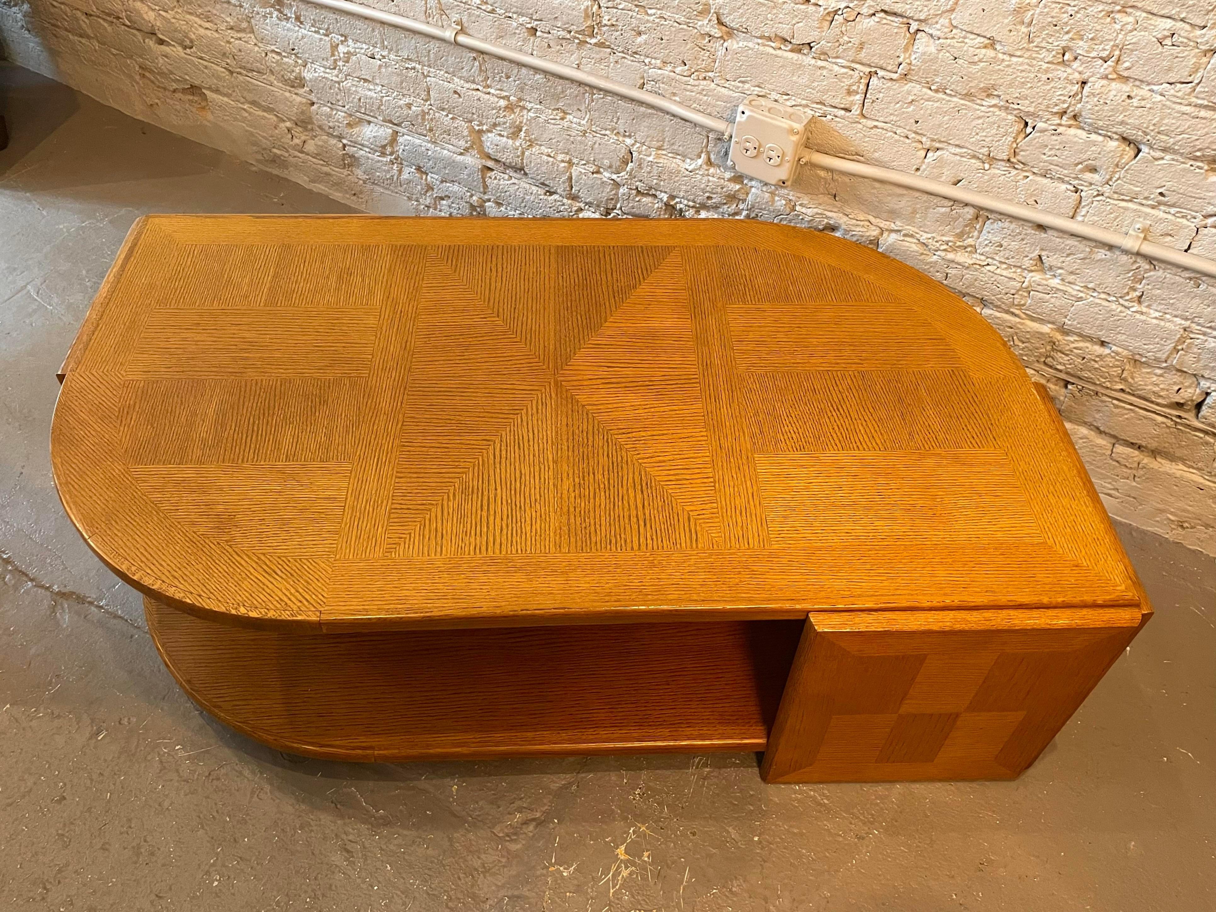 1980s Eye Shaped Wood Coffee Table Postmodern 5