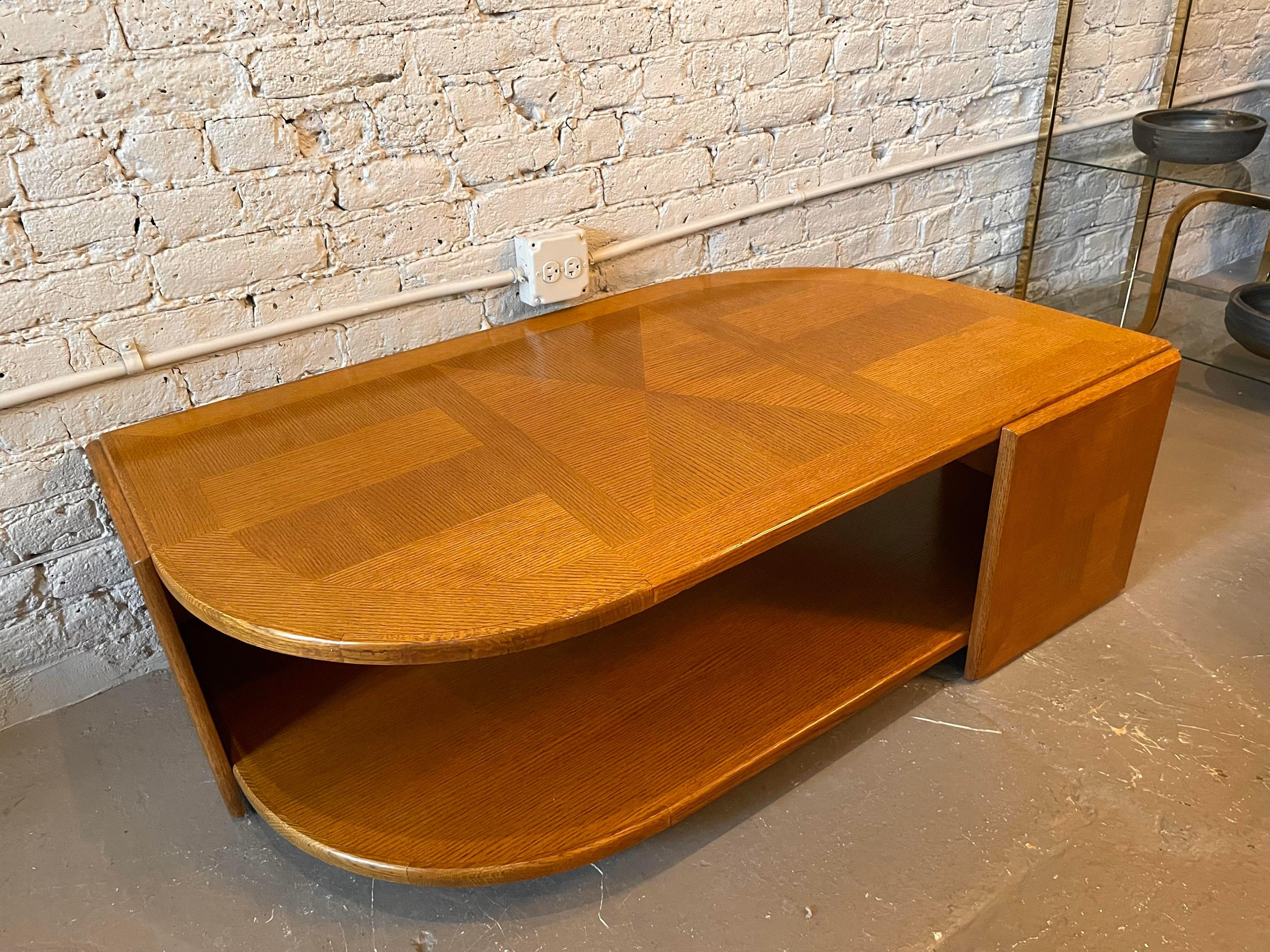 1980s Eye Shaped Wood Coffee Table Postmodern 7