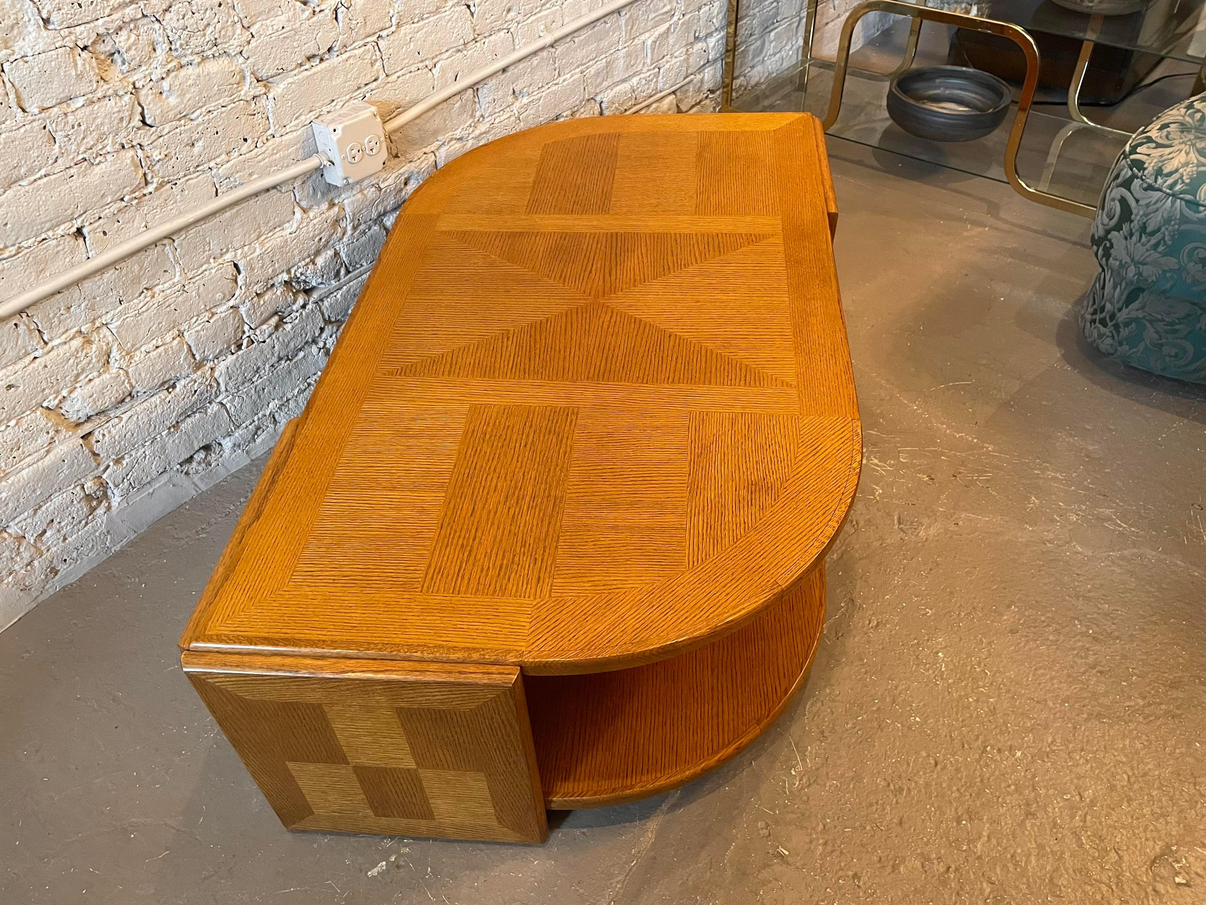 1980s Eye Shaped Wood Coffee Table Postmodern 8
