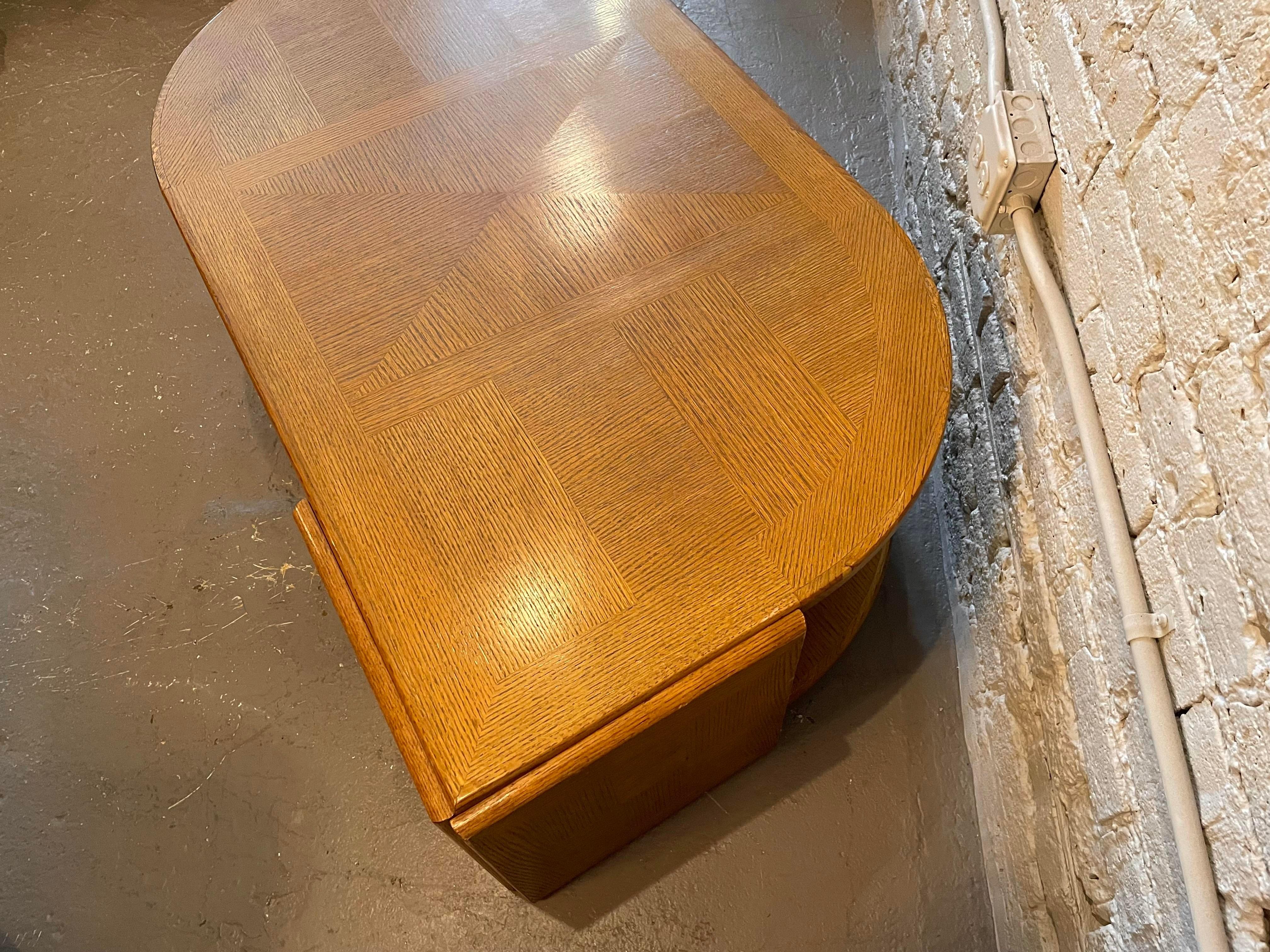 Late 20th Century 1980s Eye Shaped Wood Coffee Table Postmodern