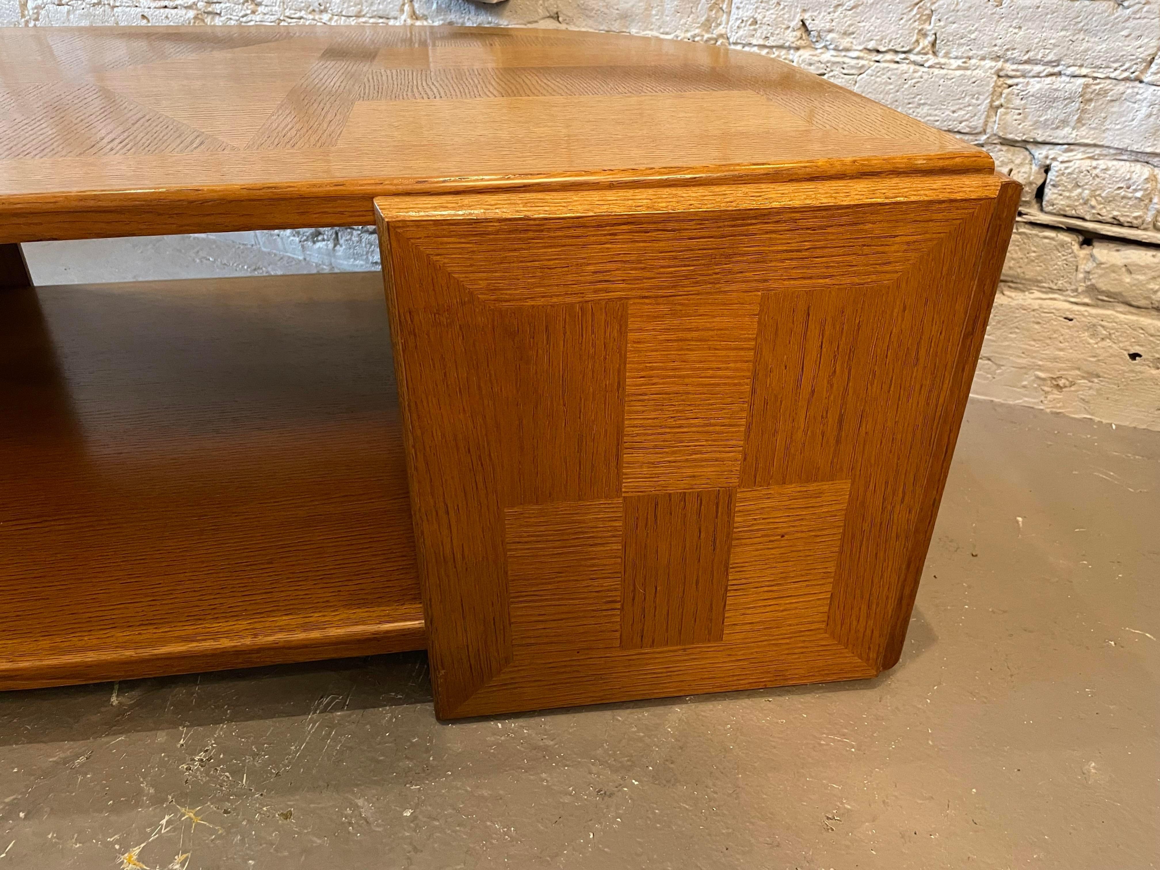 1980s Eye Shaped Wood Coffee Table Postmodern 2