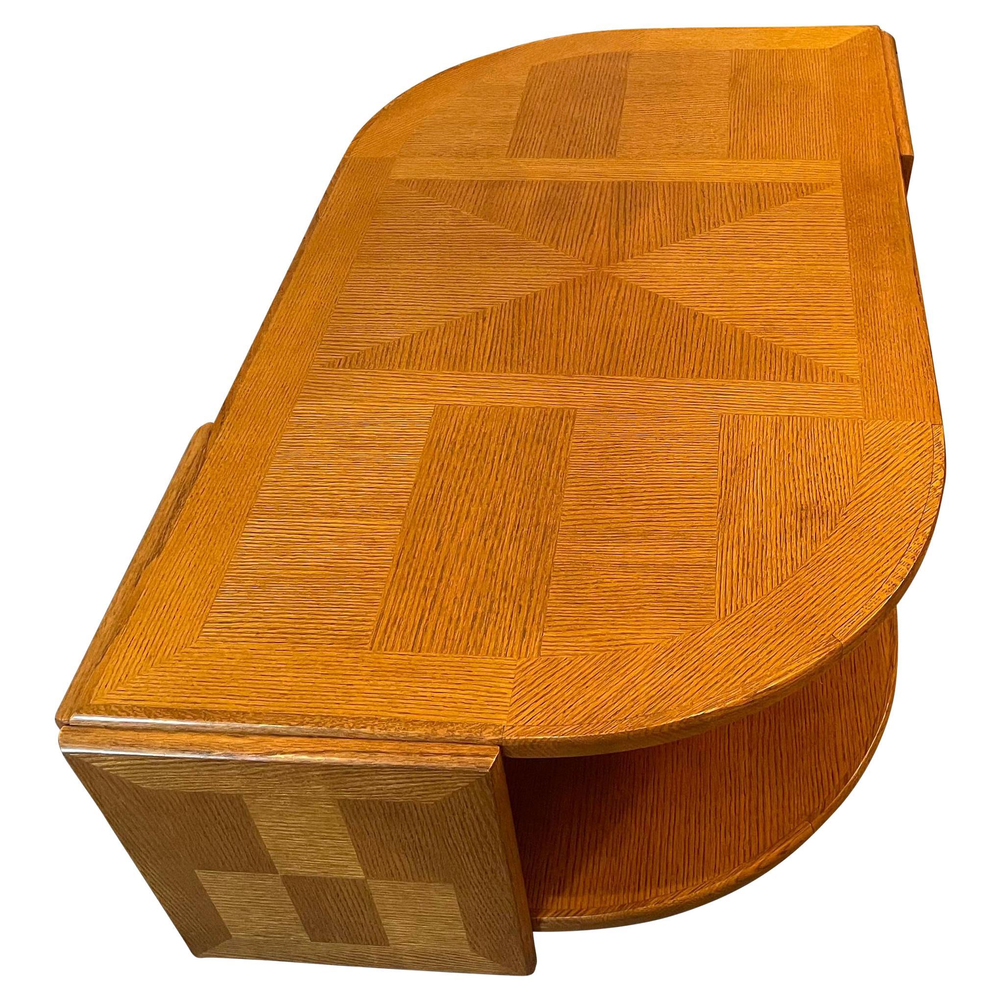 1980s Eye Shaped Wood Coffee Table Postmodern