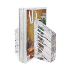 1980s Faceted Lucite Bookends by Ritts Co. of Los Angeles