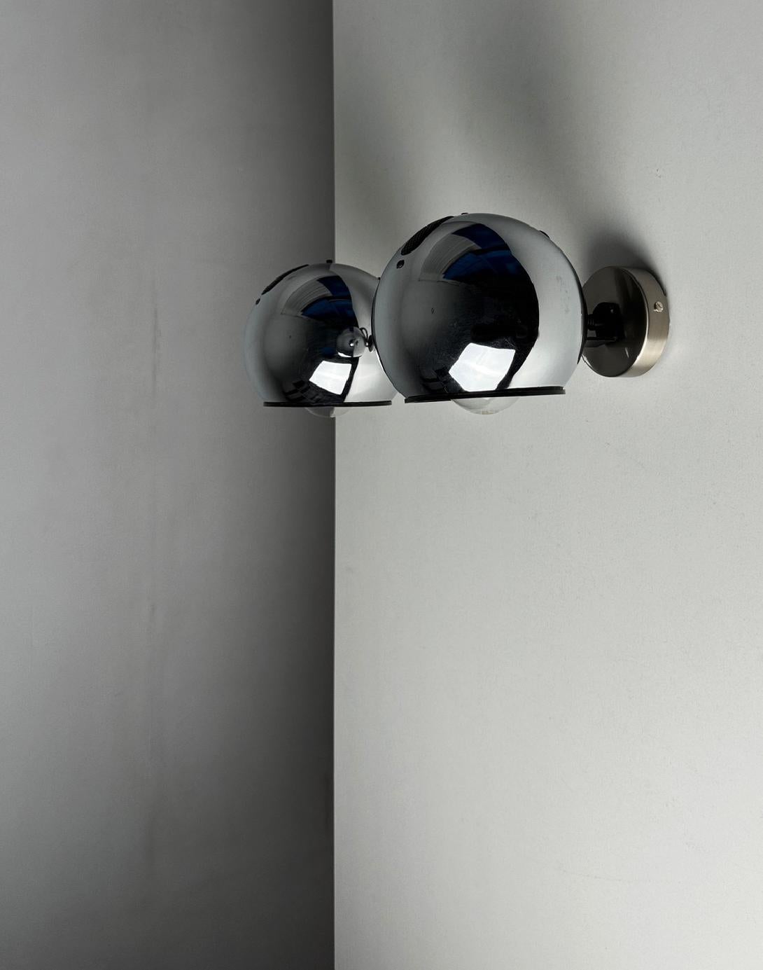 1980s Pair FASE Wall eyeball sconces by Gabriel Teixidó with swivel head 1