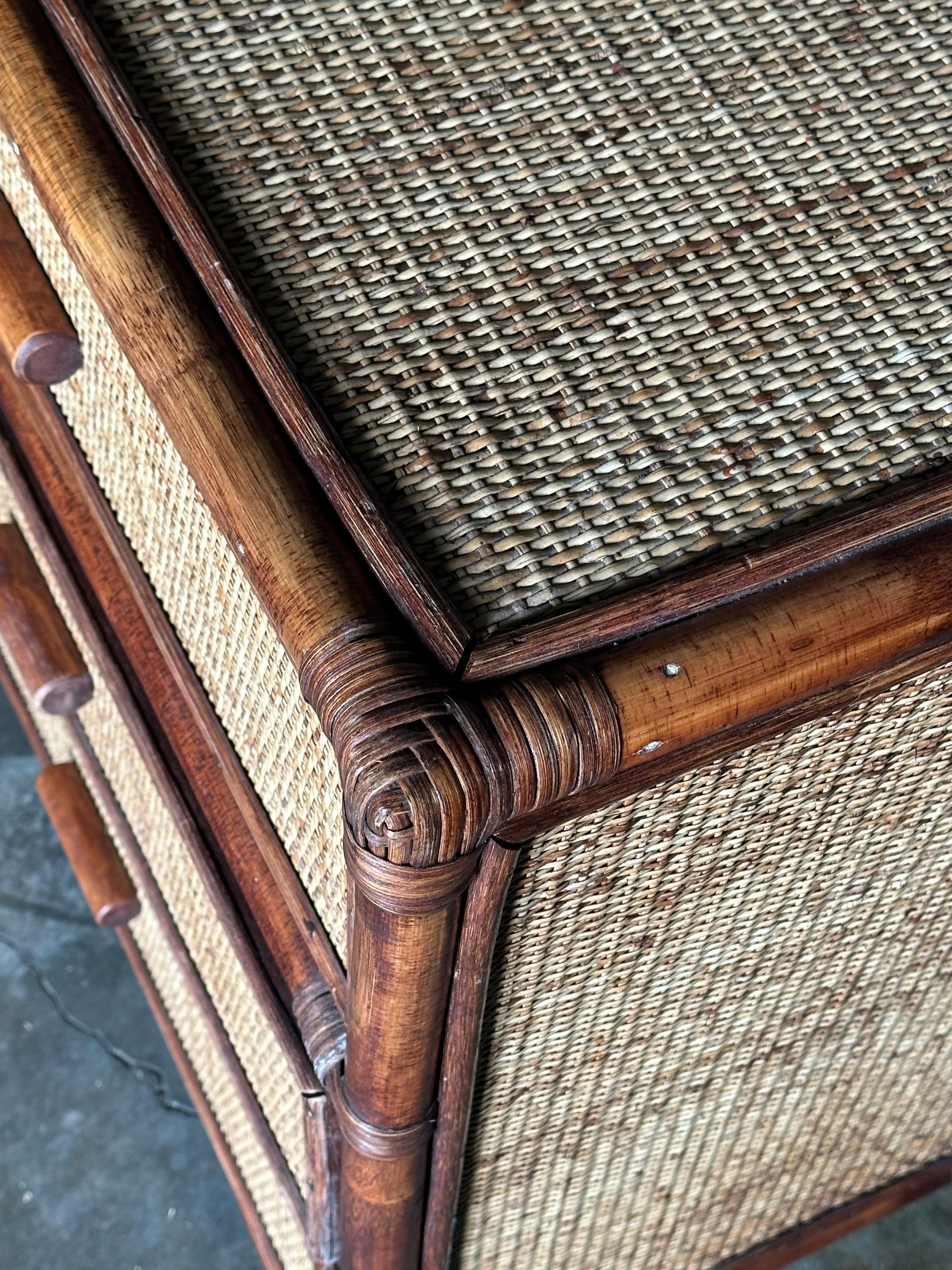 1980s Faux Bamboo and Cane Sideboard 6