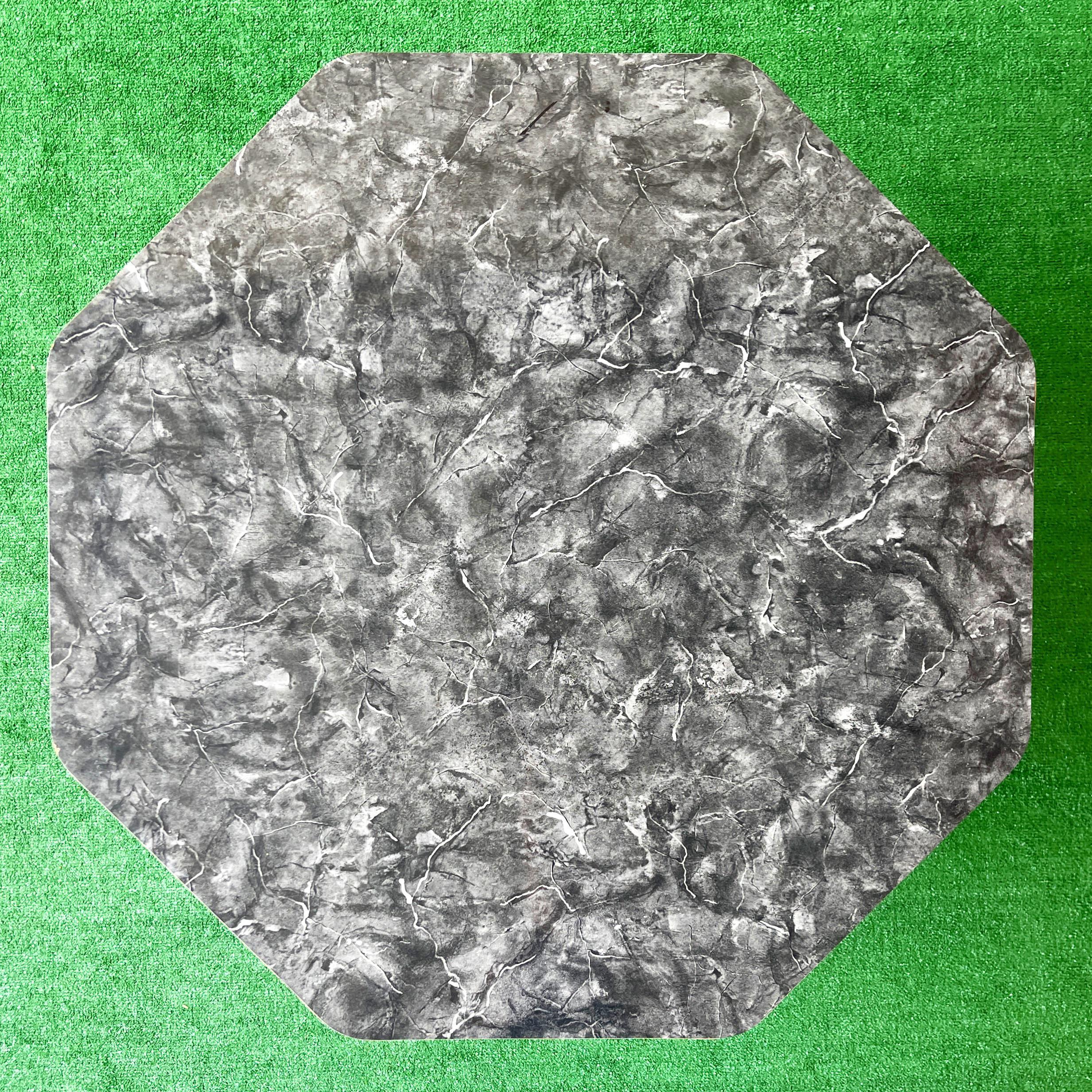 Post-Modern 1980s, Faux Black Marble Laminate Octagonal Dining Table