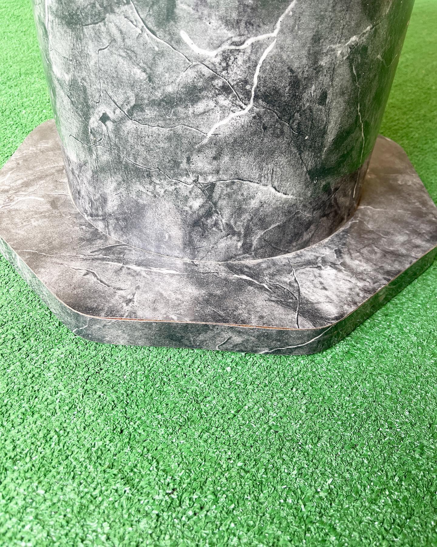 American 1980s, Faux Black Marble Laminate Octagonal Dining Table