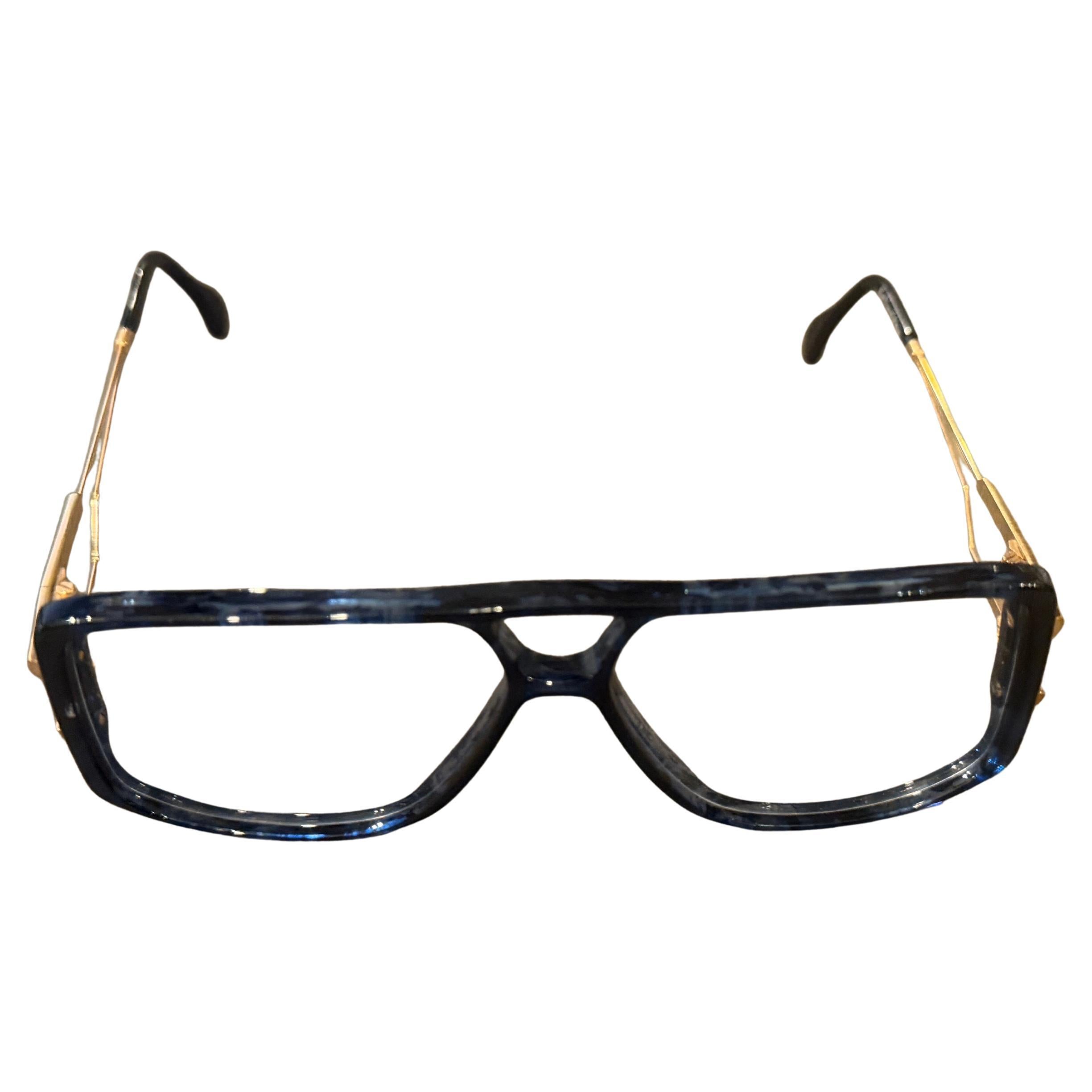 Gafas de sol de acetato de imitación de mármol azul de los años 80 de Karl Lagerfeld en venta