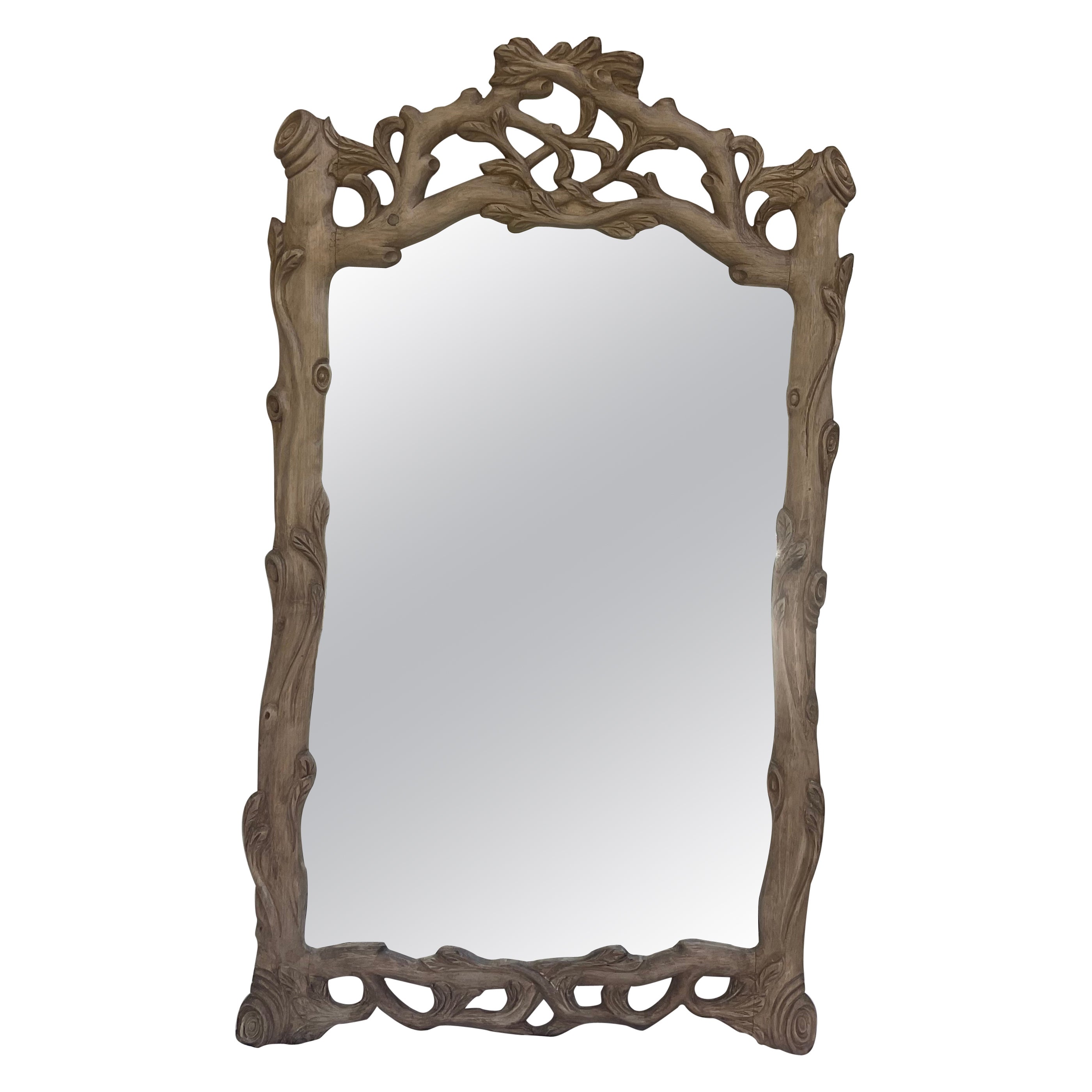 1980s Faux Bois Italian Mirror