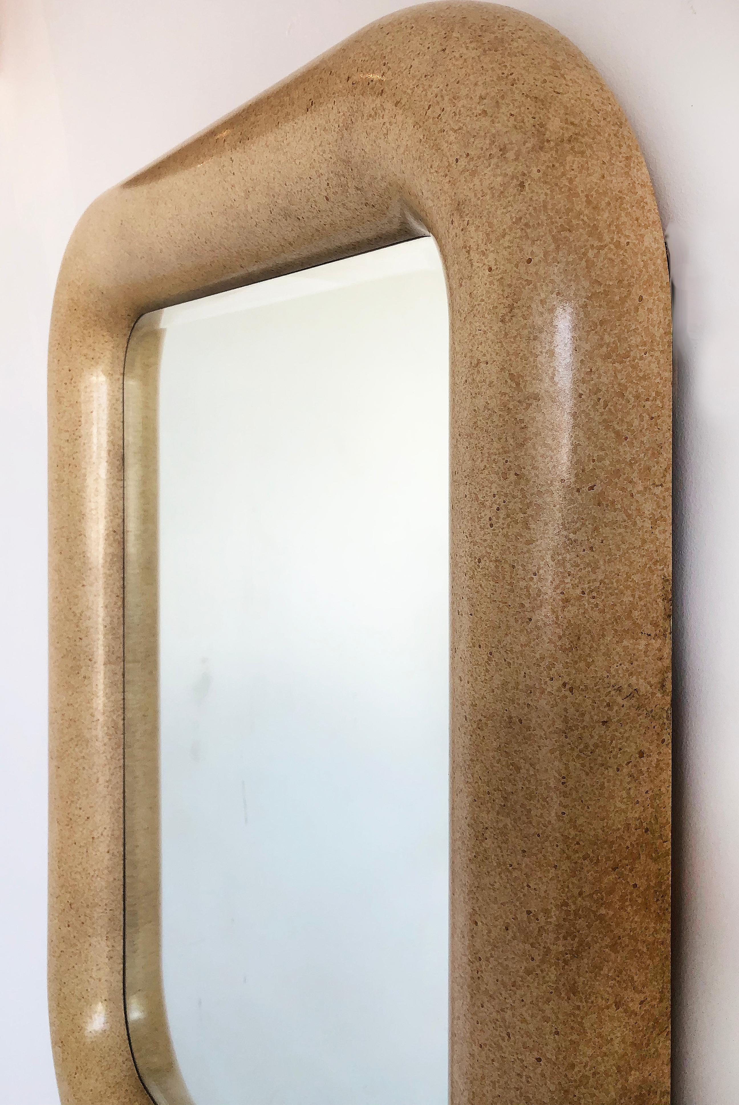 1980s Faux Goatskin Mirror by Henredon after Springer In Good Condition In Miami, FL