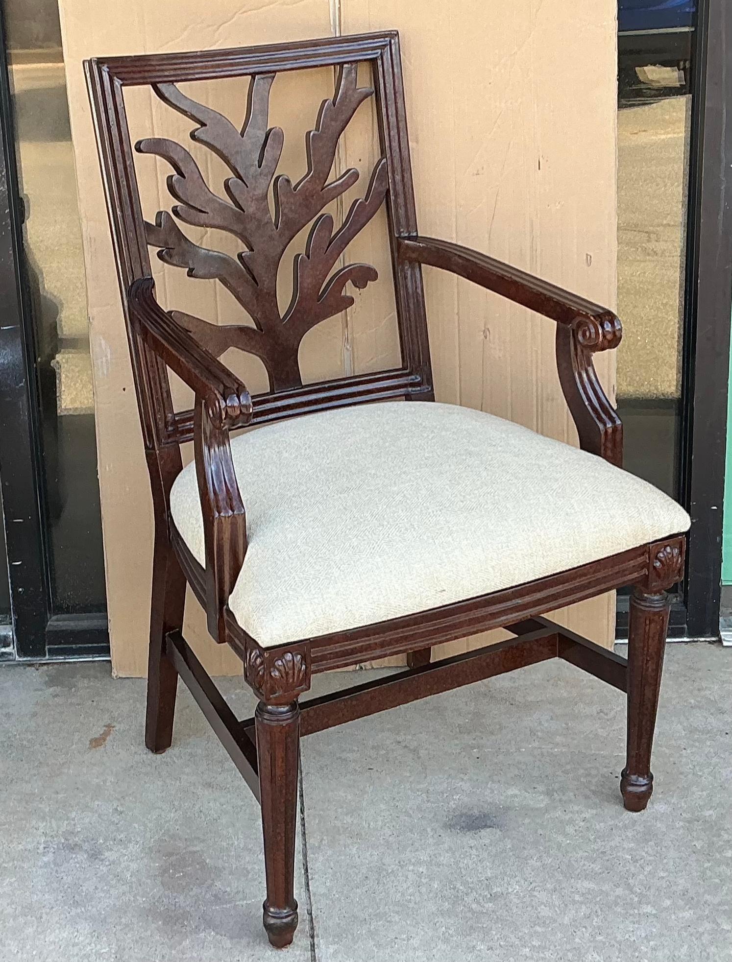 1980er Jahre Faux Schildkröte Bergere Stühle W / Coral Form zurück & geschnitzt Shells - Paar (20. Jahrhundert) im Angebot