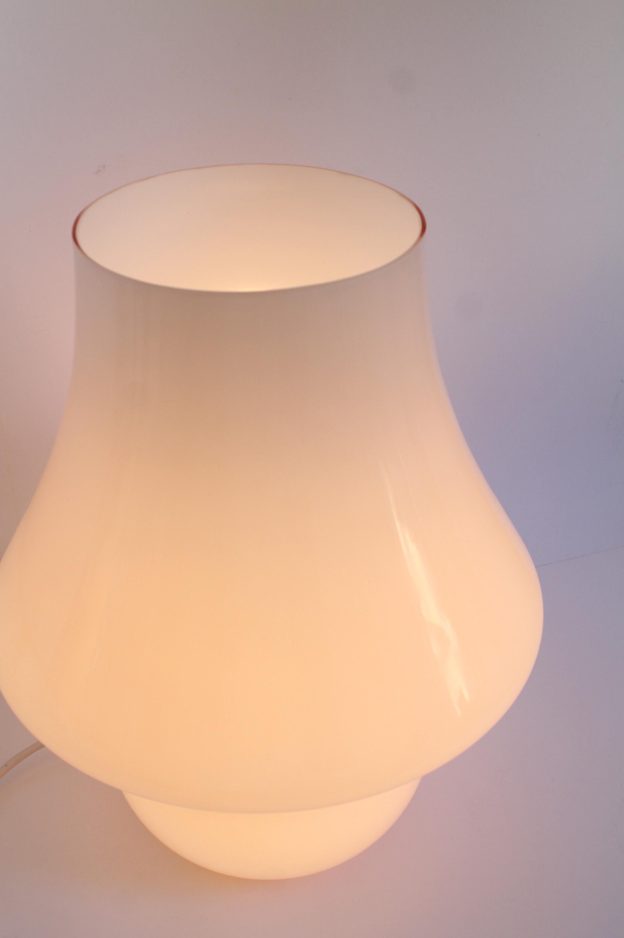 Glass 1980s Guido De Majo (49h x 37d cm) large light pink Murano glass table. MINT! For Sale