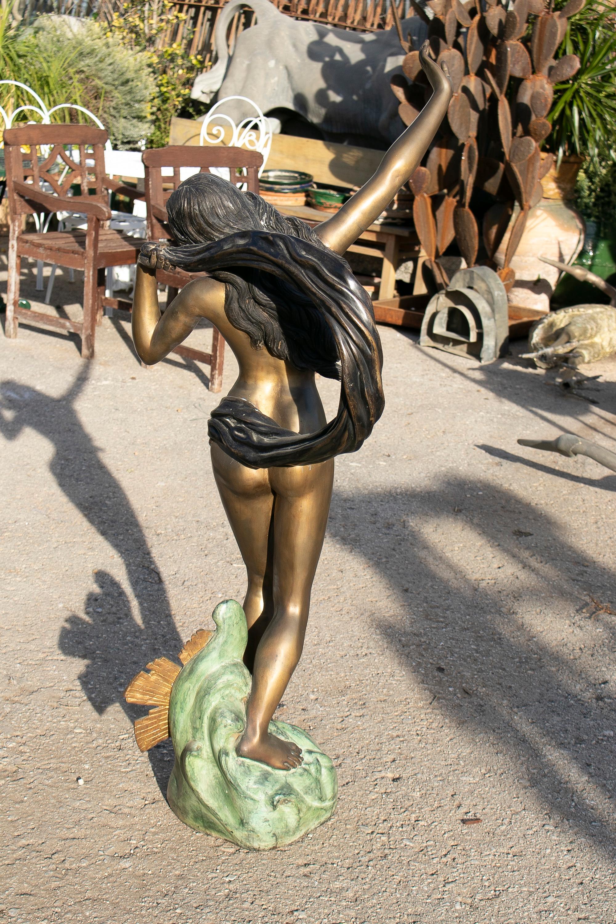 1980s Female Dancer Bronze Garden Sculpture In Good Condition In Marbella, ES