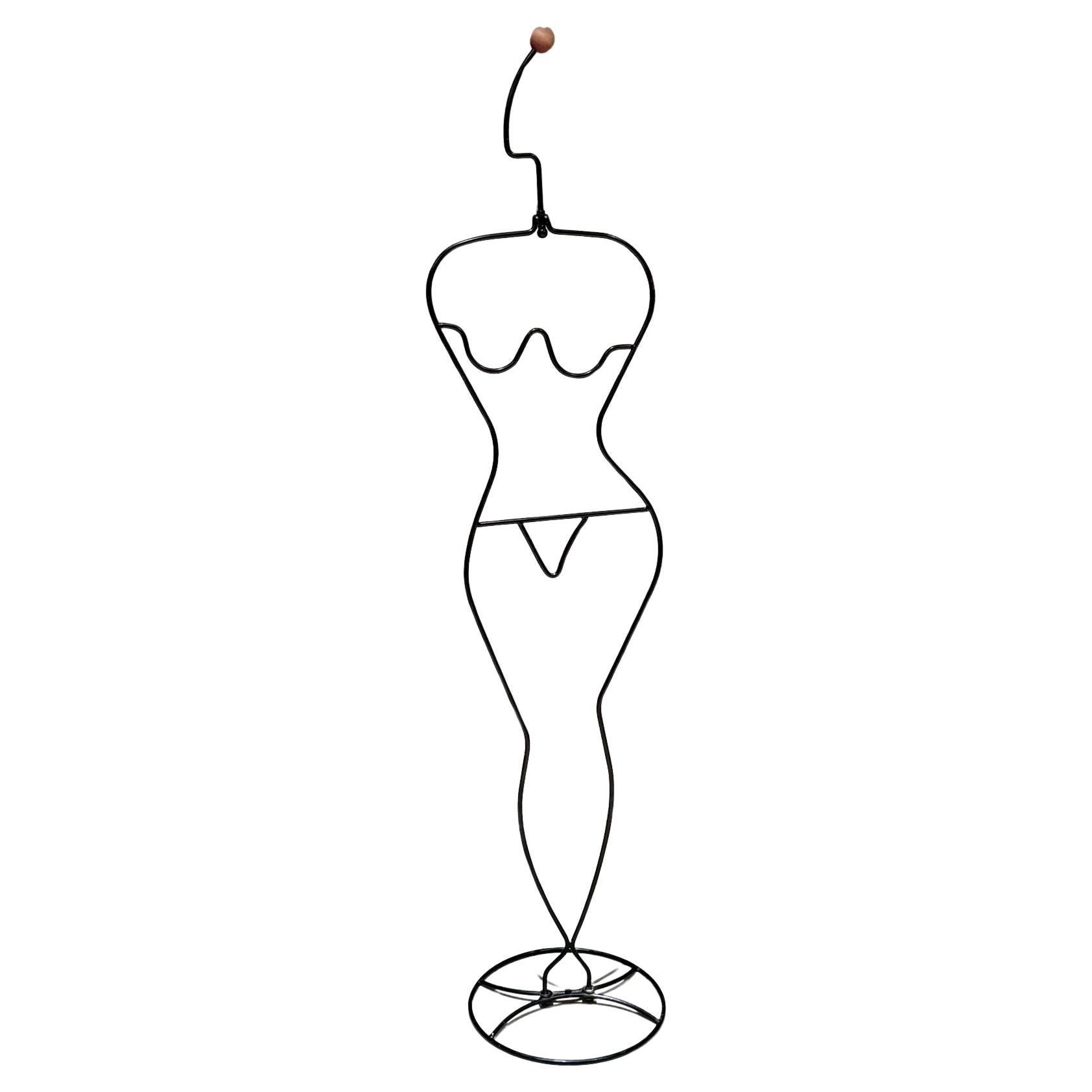 Post-Modern Female Valet Tubular Metal Art Häpen Ehlén Johansson Ikea Sweden For Sale