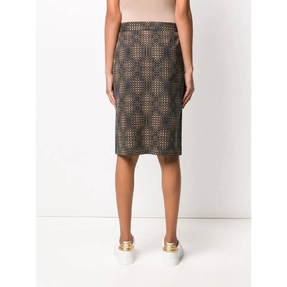 1980s Fendi Black And Beige Straight Skirt In Excellent Condition In Lugo (RA), IT