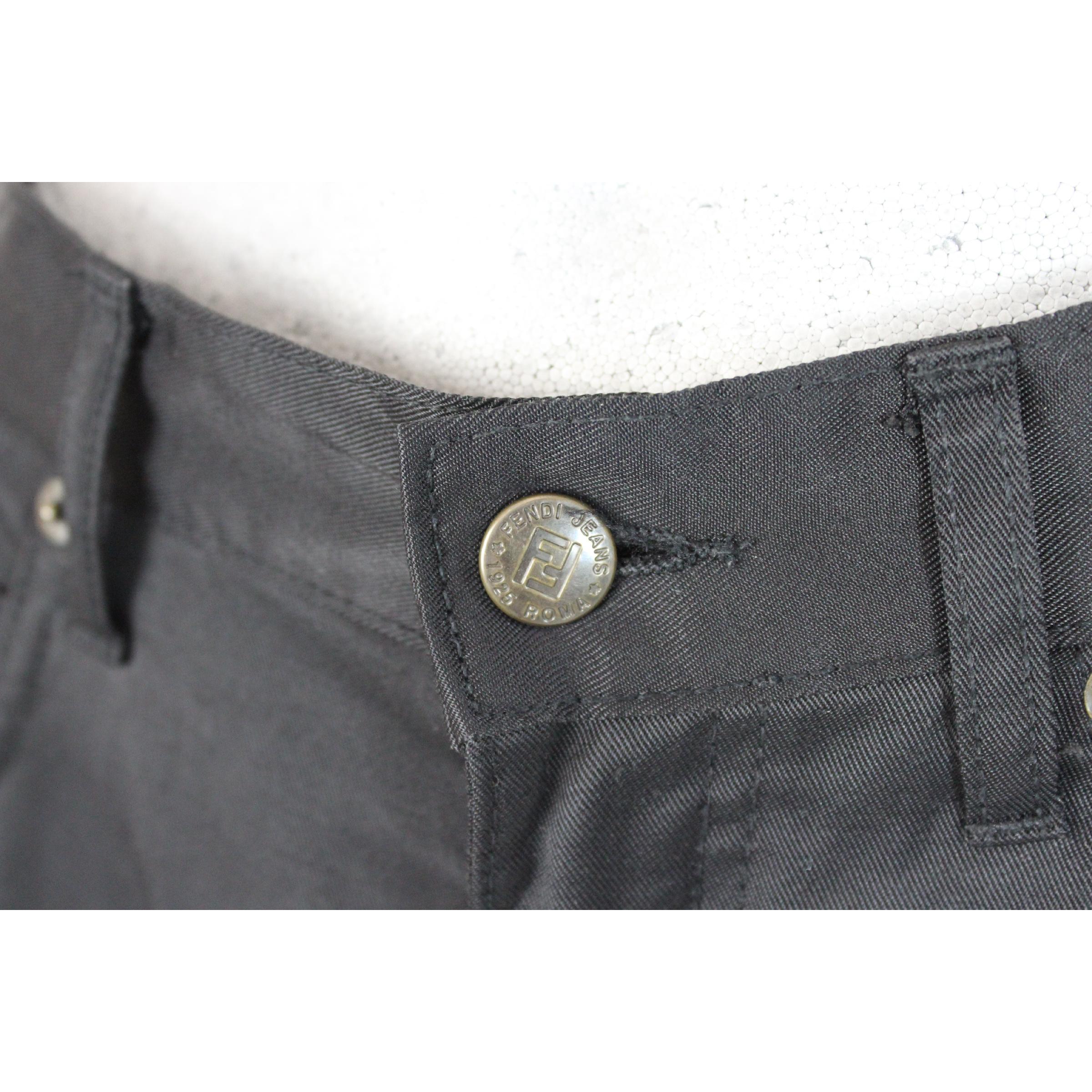 1980s Fendi Black Cotton Denim Classic Capri Pants In Excellent Condition In Brindisi, Bt