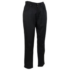 Retro 1980s Fendi Black Cotton Denim Classic Capri Pants