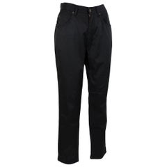 1980s Fendi Black Cotton Jeans Classic Capri Pants