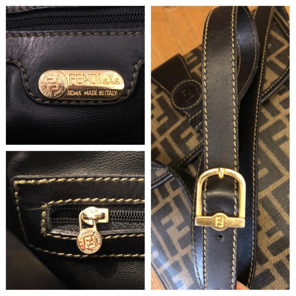 Borsa fotografica vintage Fendi in tela marrone Zucca Coates Uomo 4