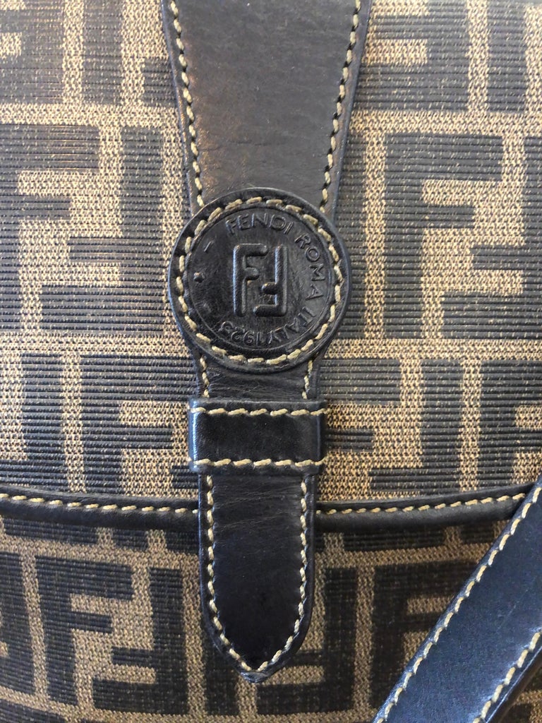 Fendi - Brown Zucca Coated Canvas Messenger Large