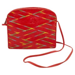 Vintage 1980s Fendi Red Top Stitched Crossbody Bag
