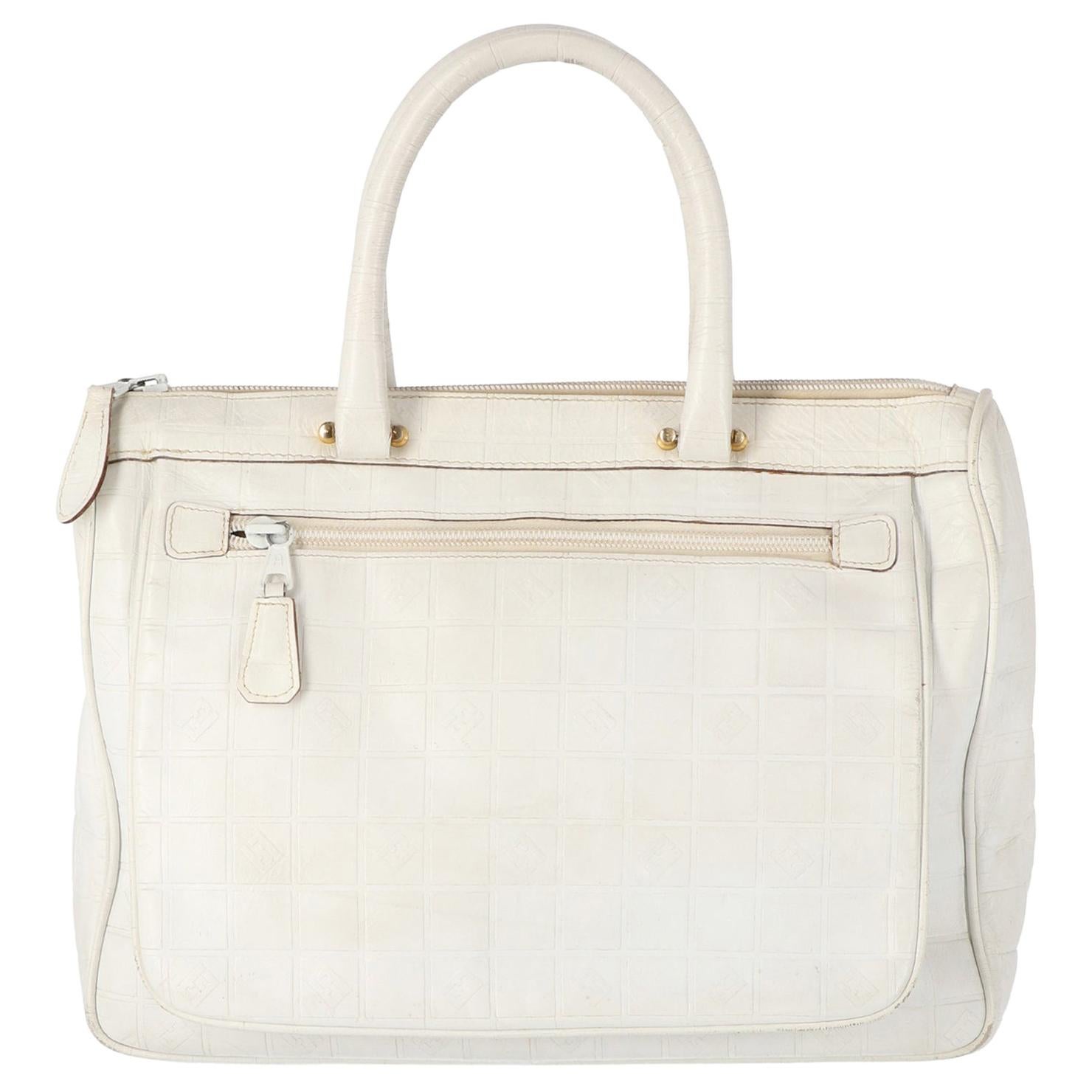 1980s Fendi White Leather Handbag