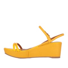 1980s Fendi Yellow Wedge Sandals