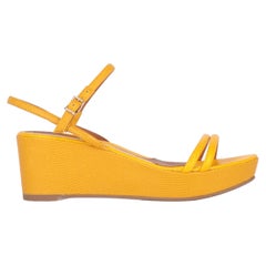 1980s Fendi Yellow Wedge Sandals