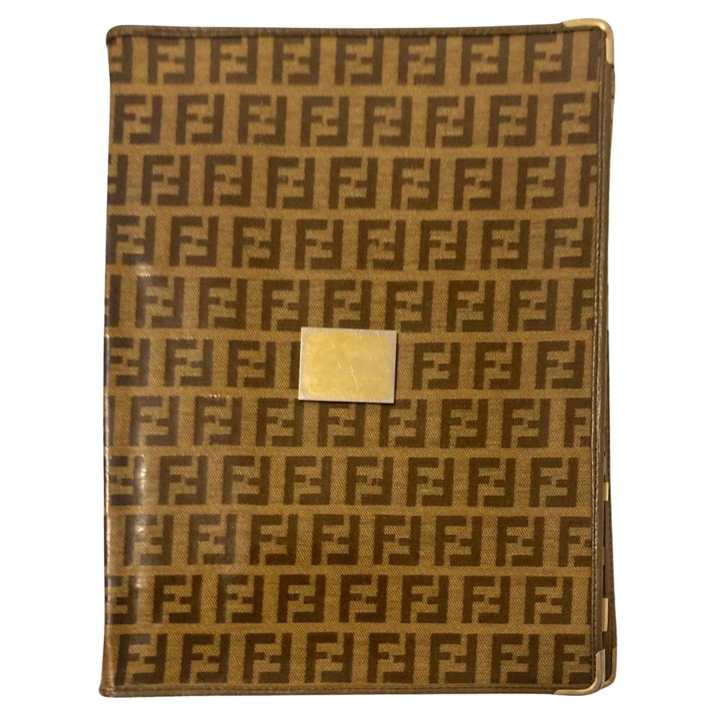 1980S Fendi Zucca Print Brown Address Book