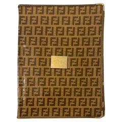 1980S Fendi Zucca Print Brown Address Book