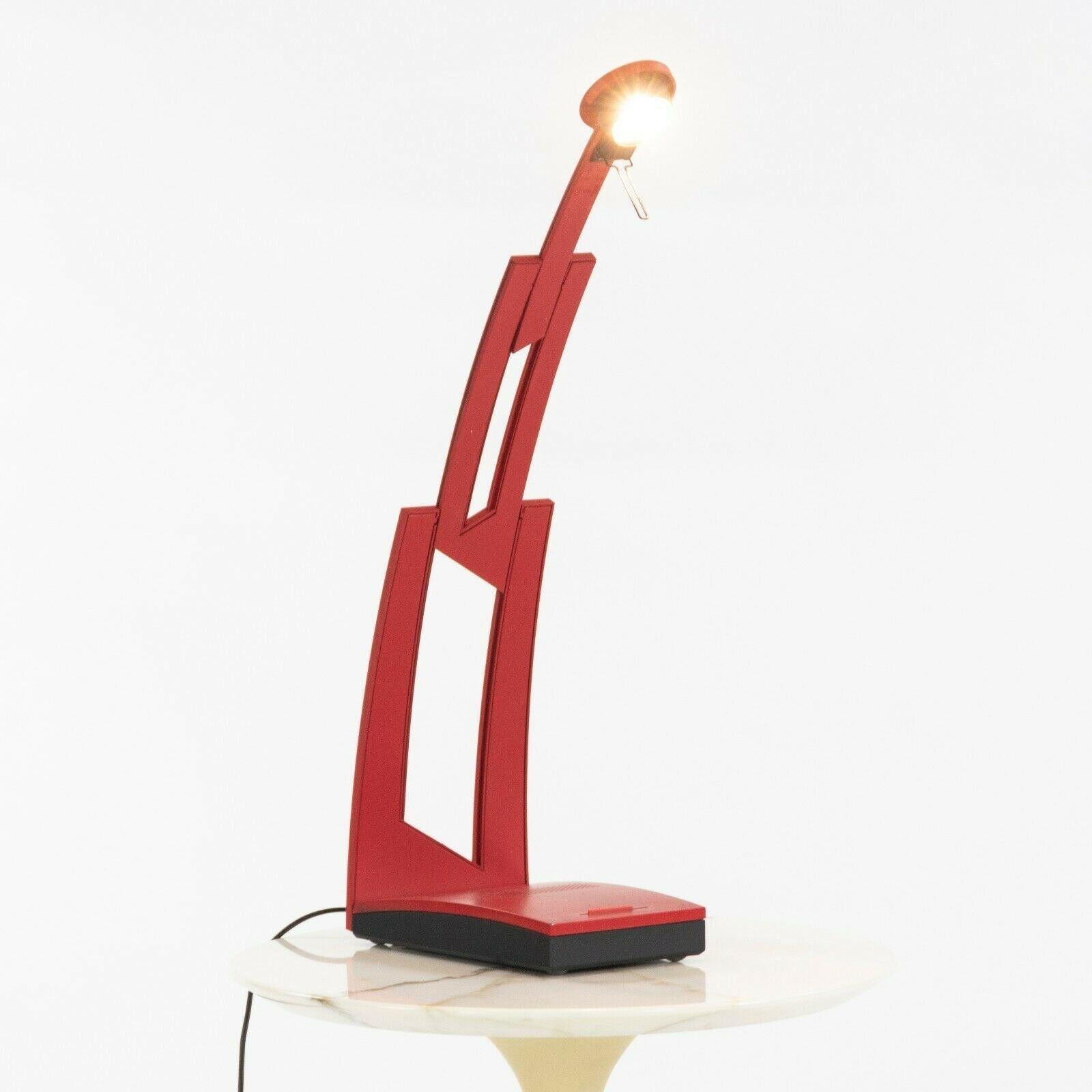 Modern 1980s Ferdinand Porsche PAF Design for Italia Luce Jazz Desk Lamp in Red For Sale
