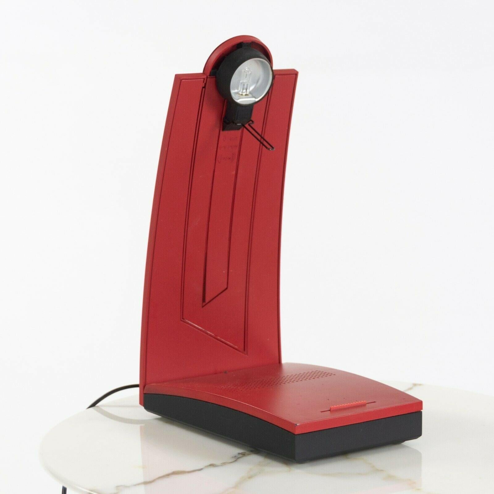 1980s Ferdinand Porsche PAF Design for Italia Luce Jazz Desk Lamp in Red For Sale 1