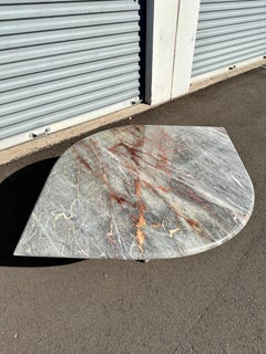 1980s Fior Di Pesco Eye Shaped Pink Marble Coffee Table, Restored