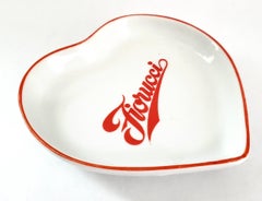 1980s Fiorucci New Wave Italian Porcelain Heart Trinket Dish Tray