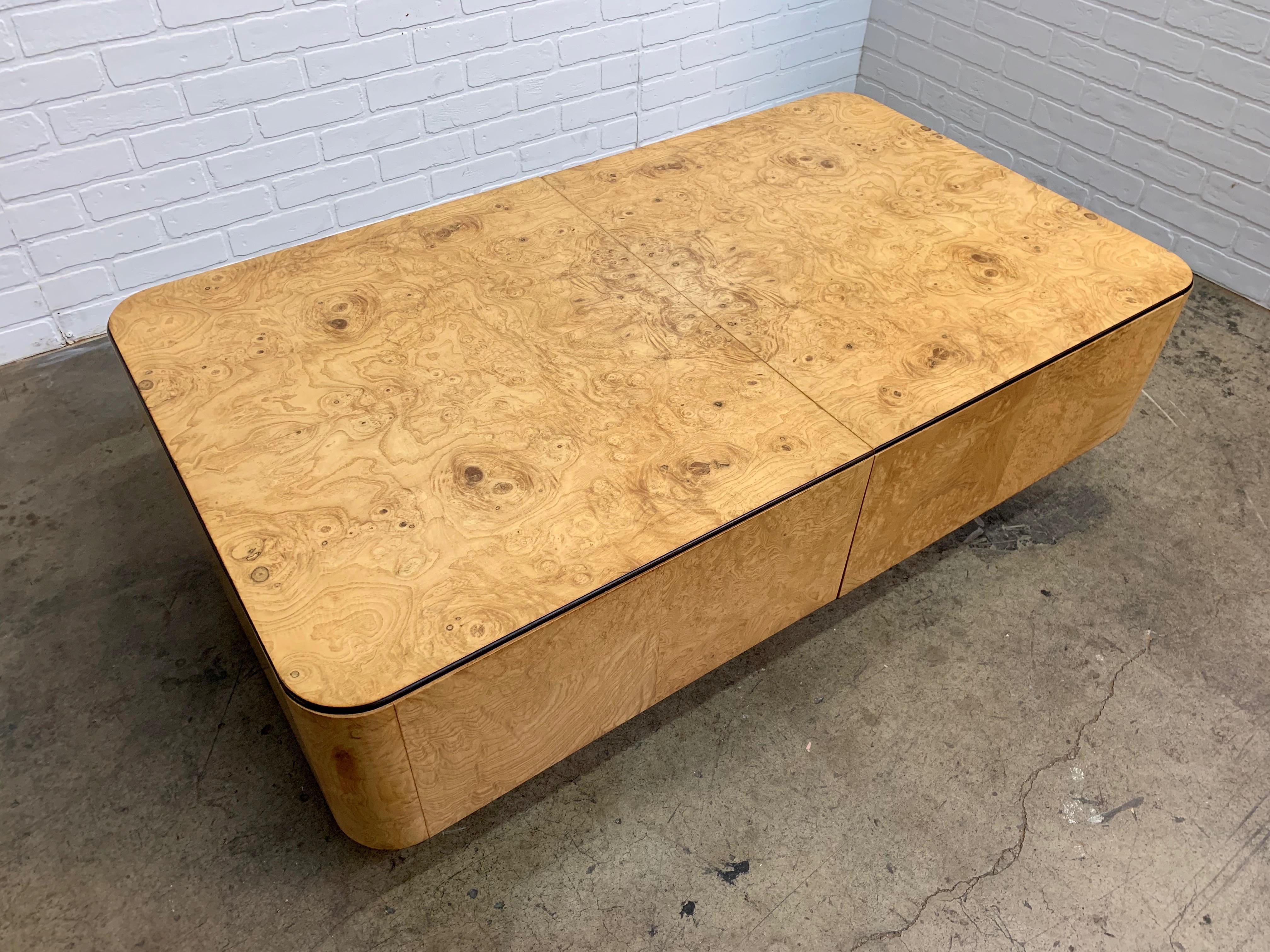 1980s Floating Burl Wood Coffee or Bar Table 5
